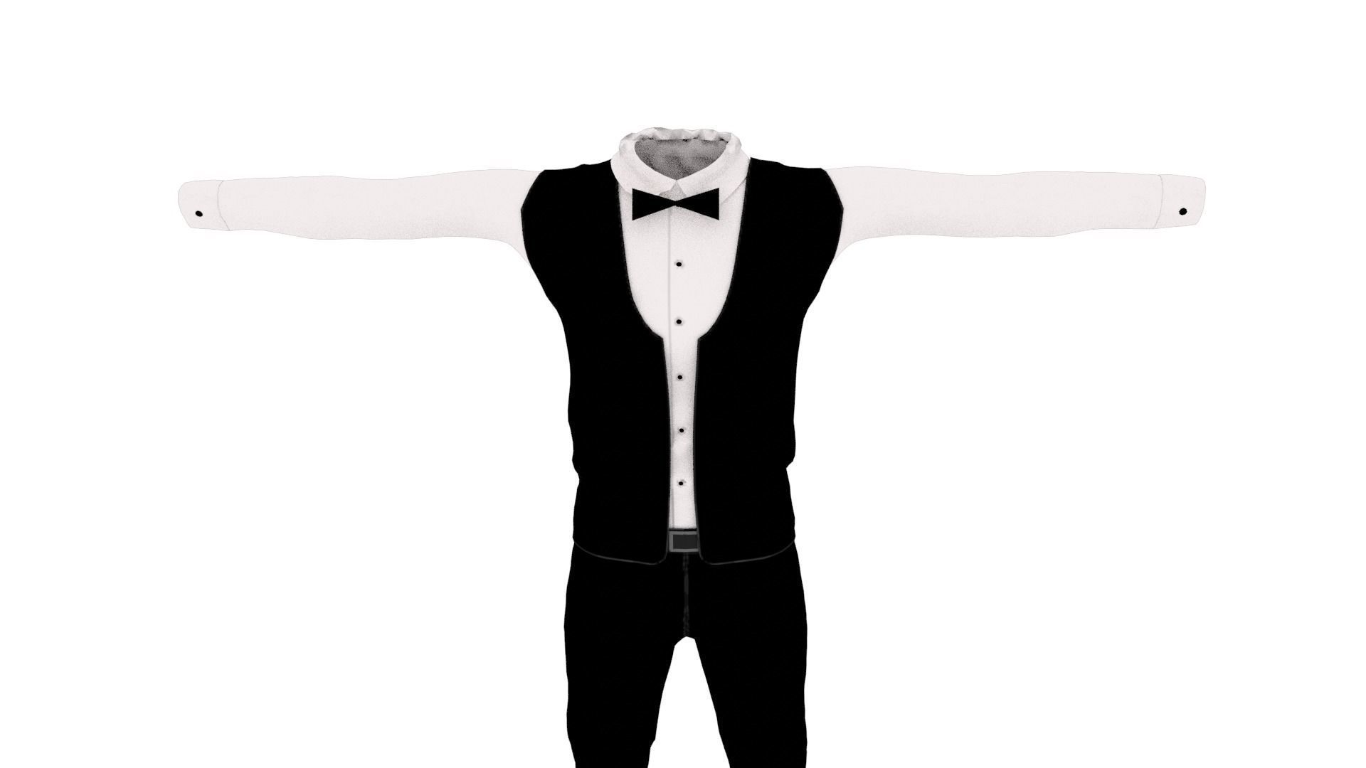 Man Suit Low-poly 3D model_5