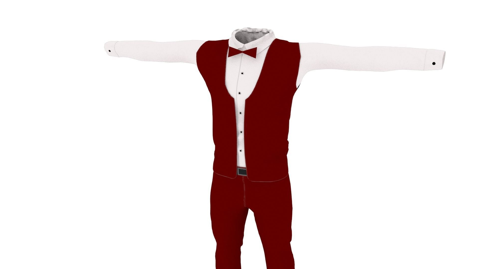 Man Suit Low-poly 3D model_2