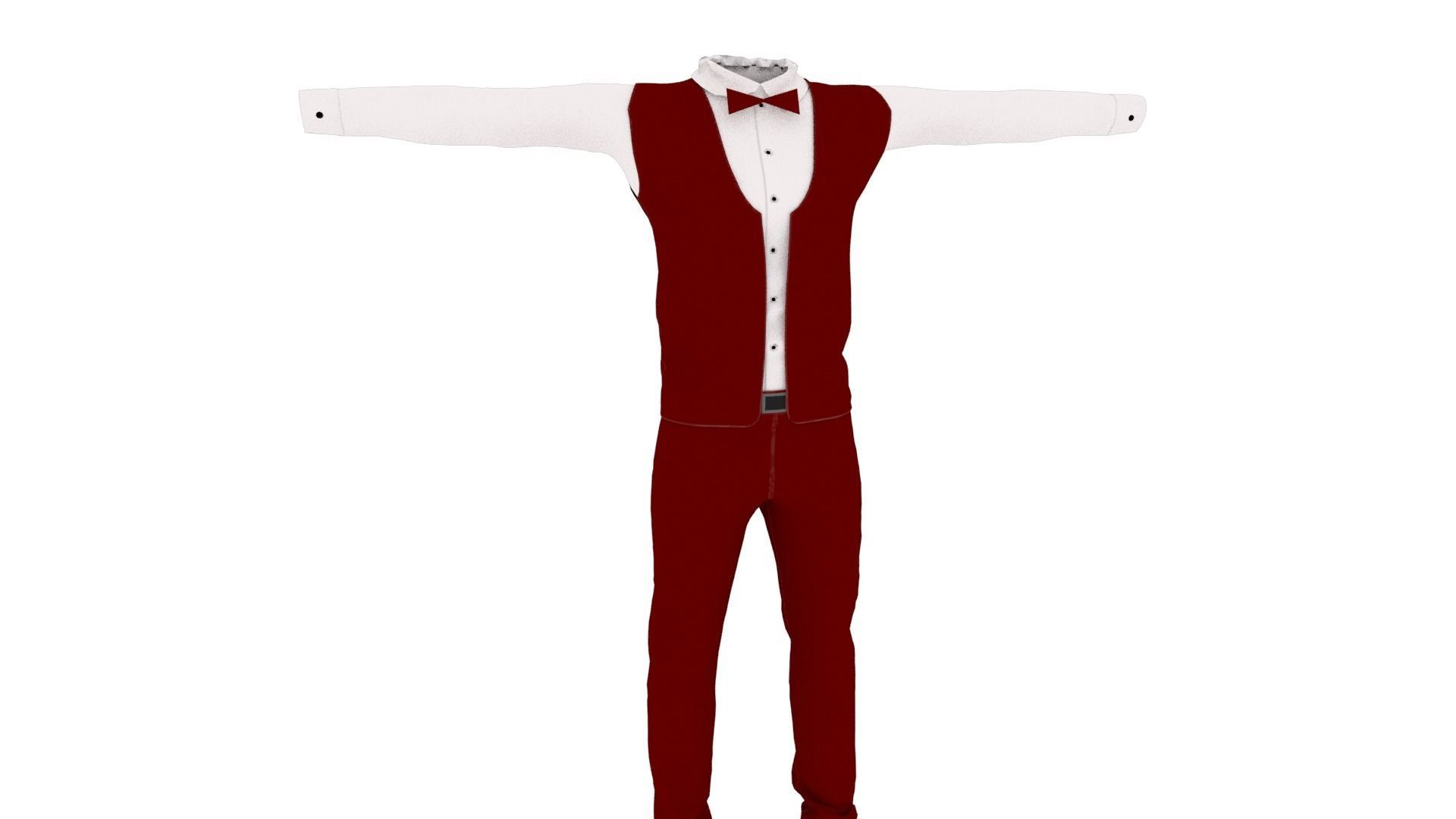 Man Suit Low-poly 3D model_1