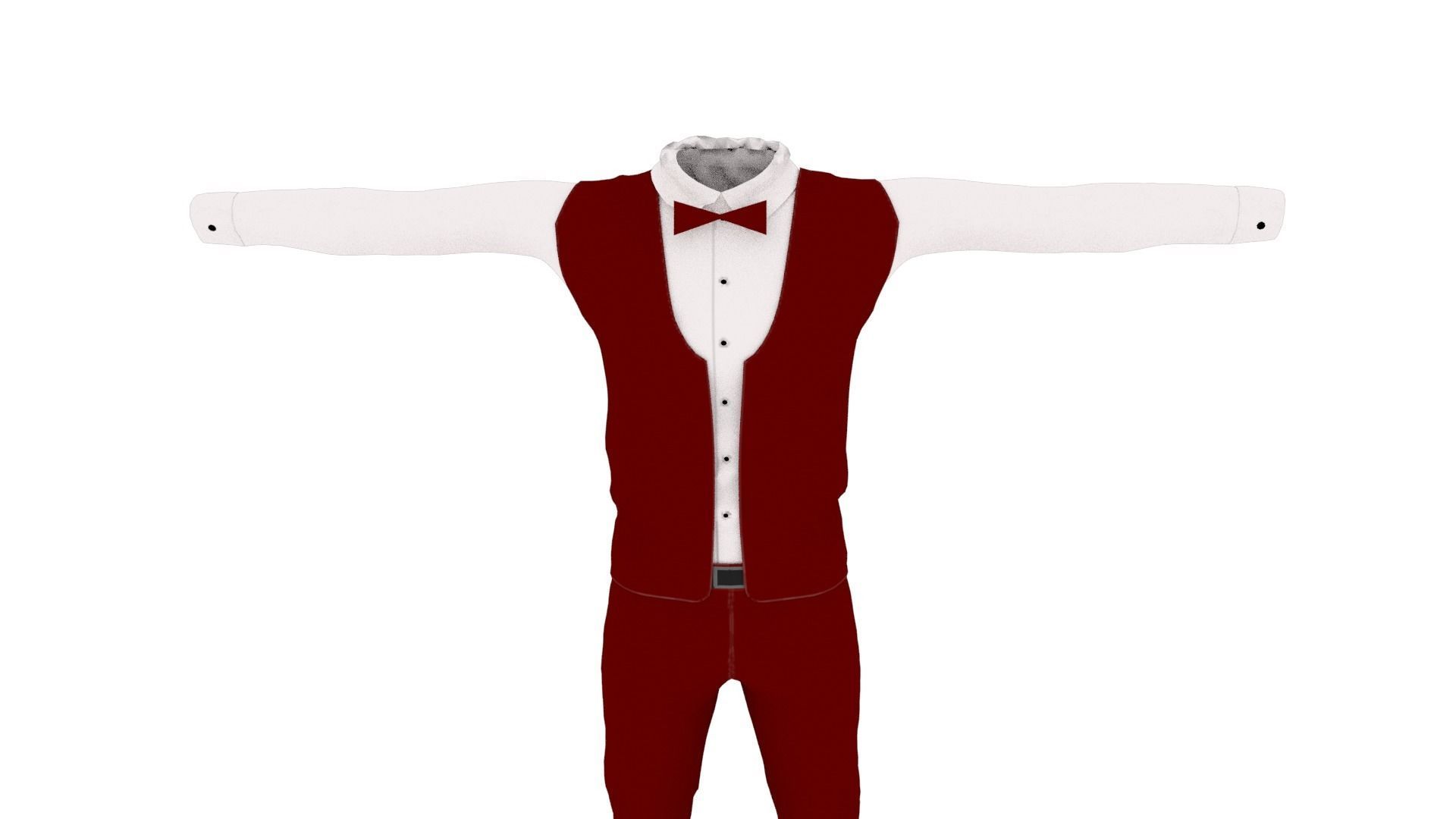 Man Suit Low-poly 3D model_5