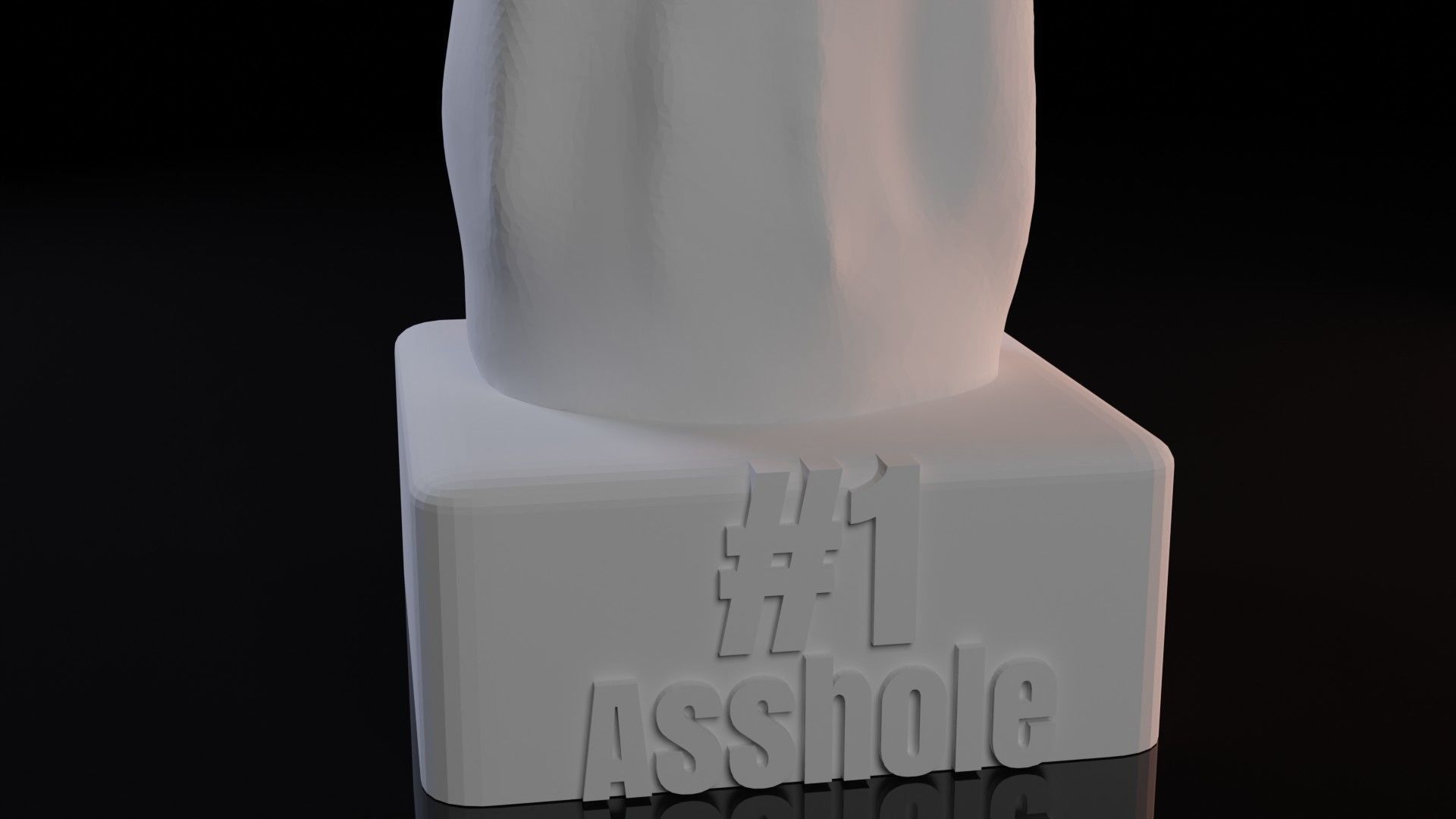 3D printable Middle Finger Trophy Number 1 A-Hole 3D print model_2