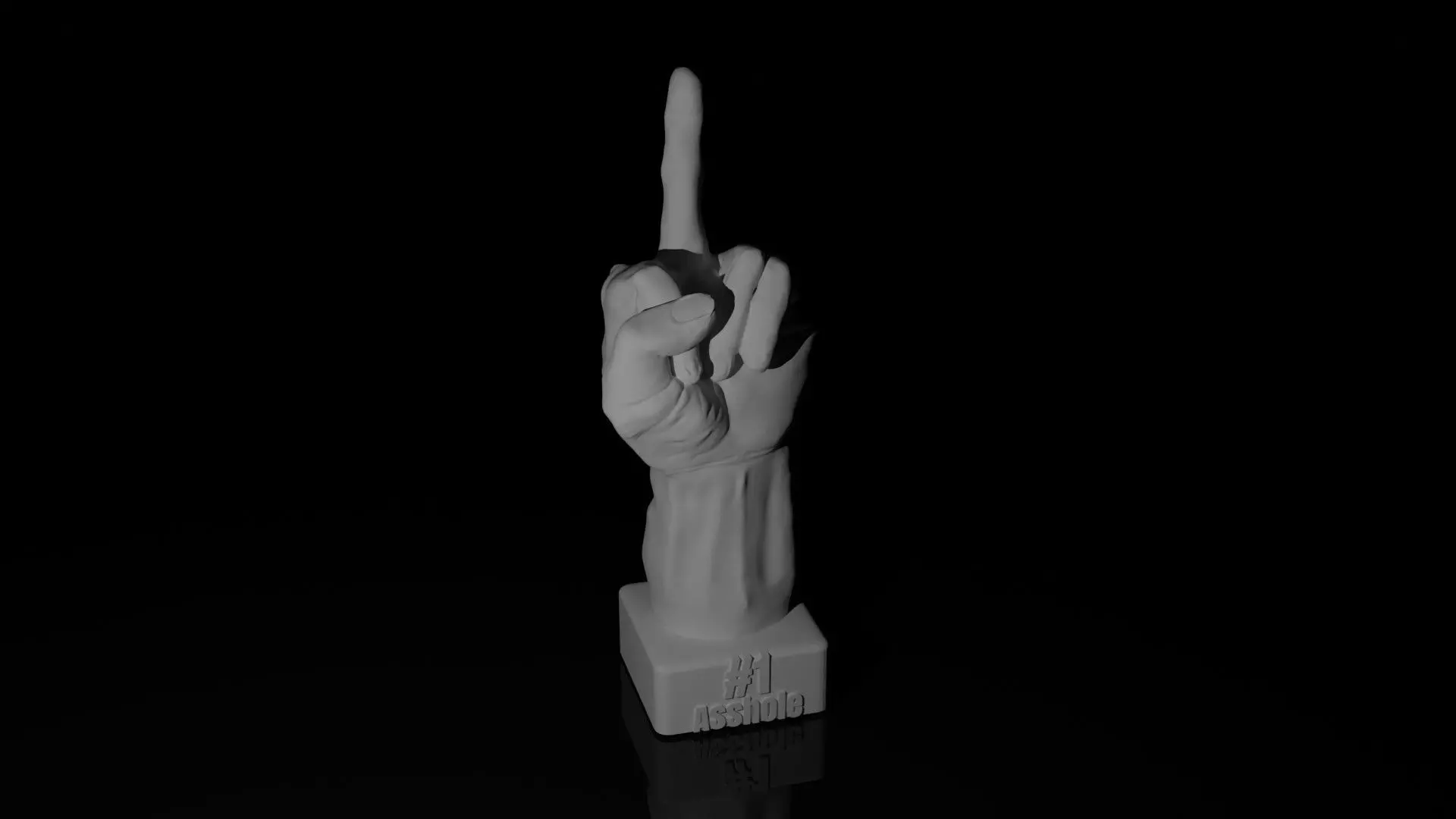 3D printable Middle Finger Trophy Number 1 A-Hole 3D print model_0