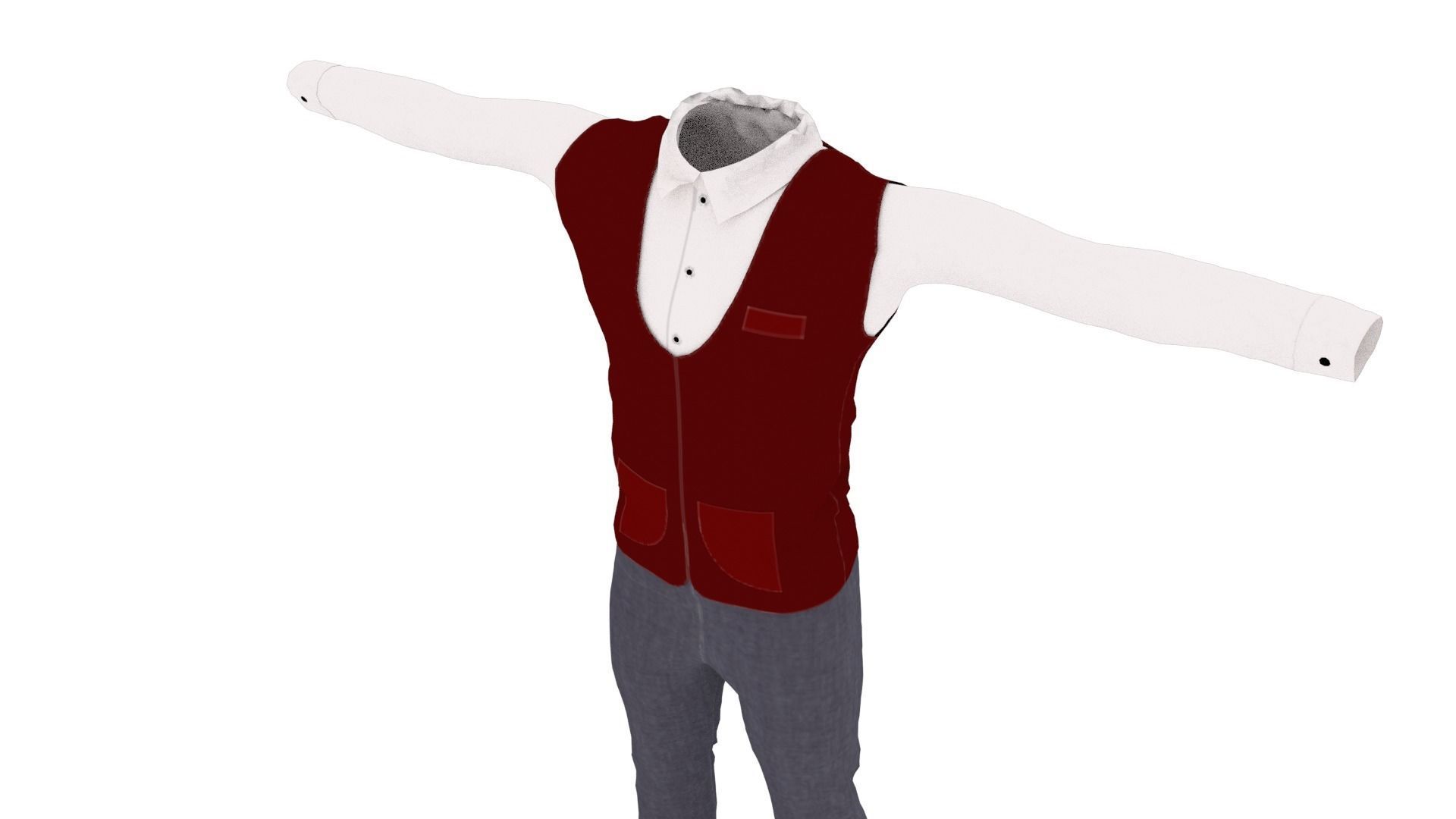 Man Suit Low-poly 3D model_3