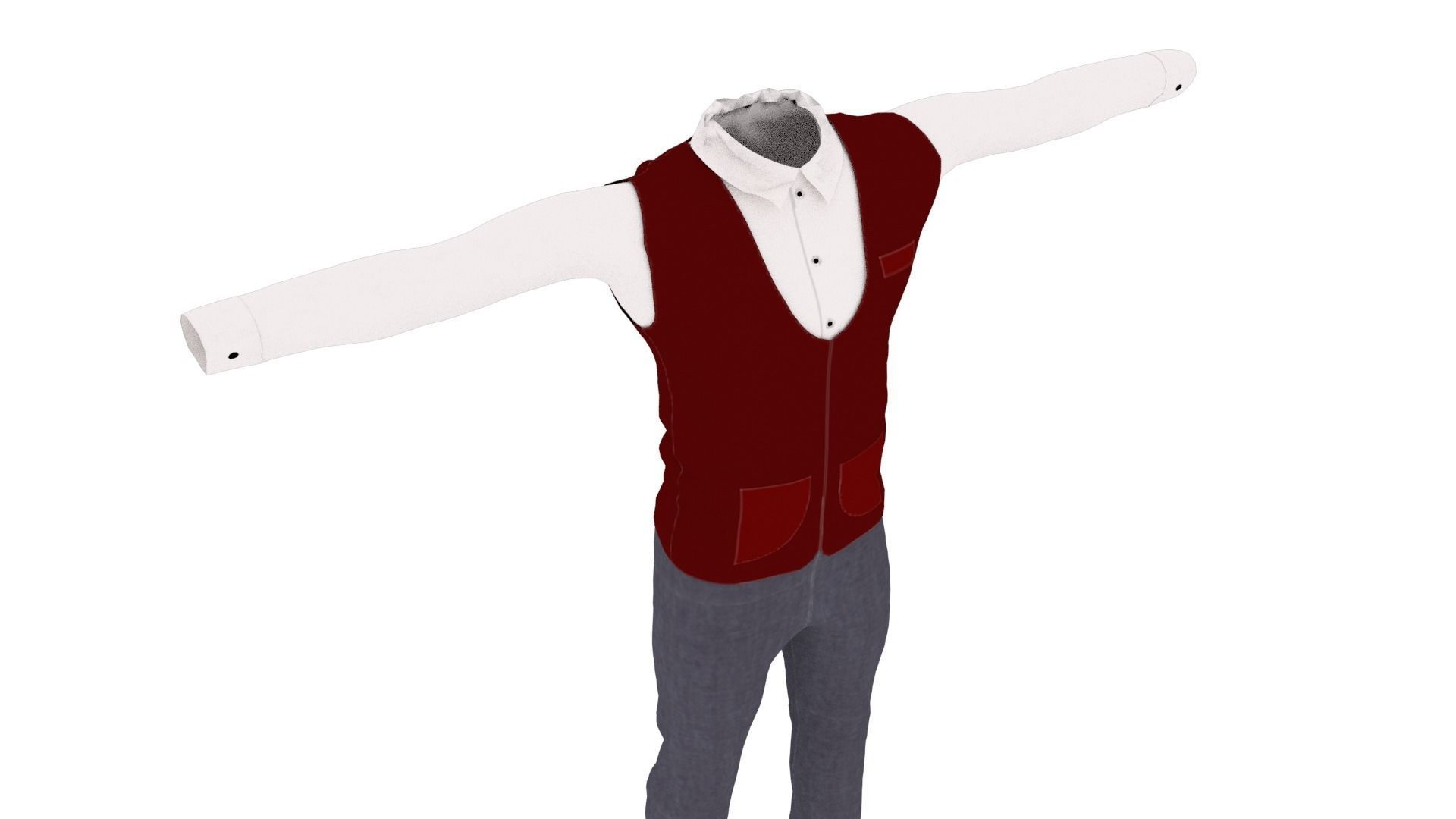 Man Suit Low-poly 3D model_4