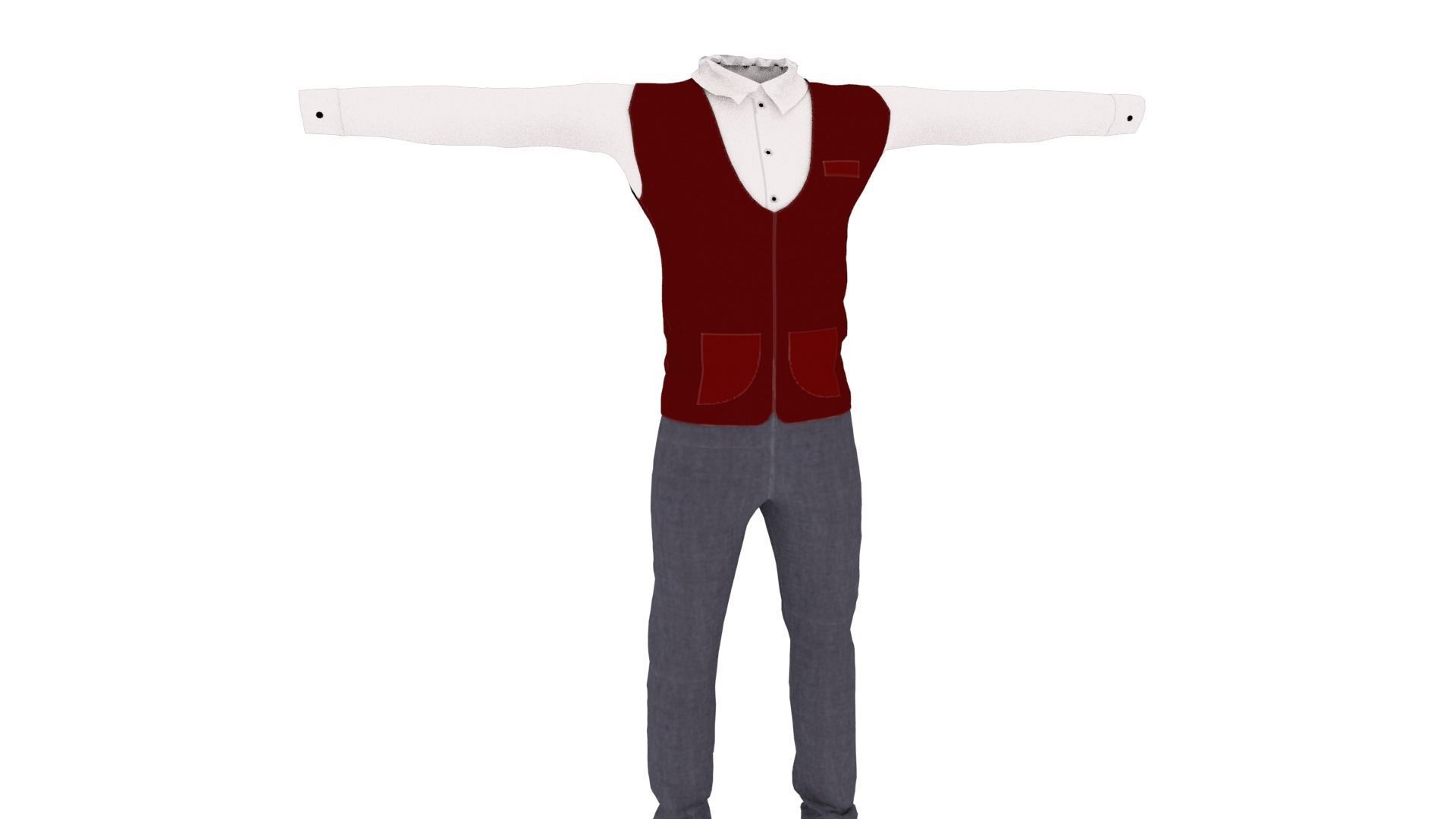 Man Suit Low-poly 3D model_1