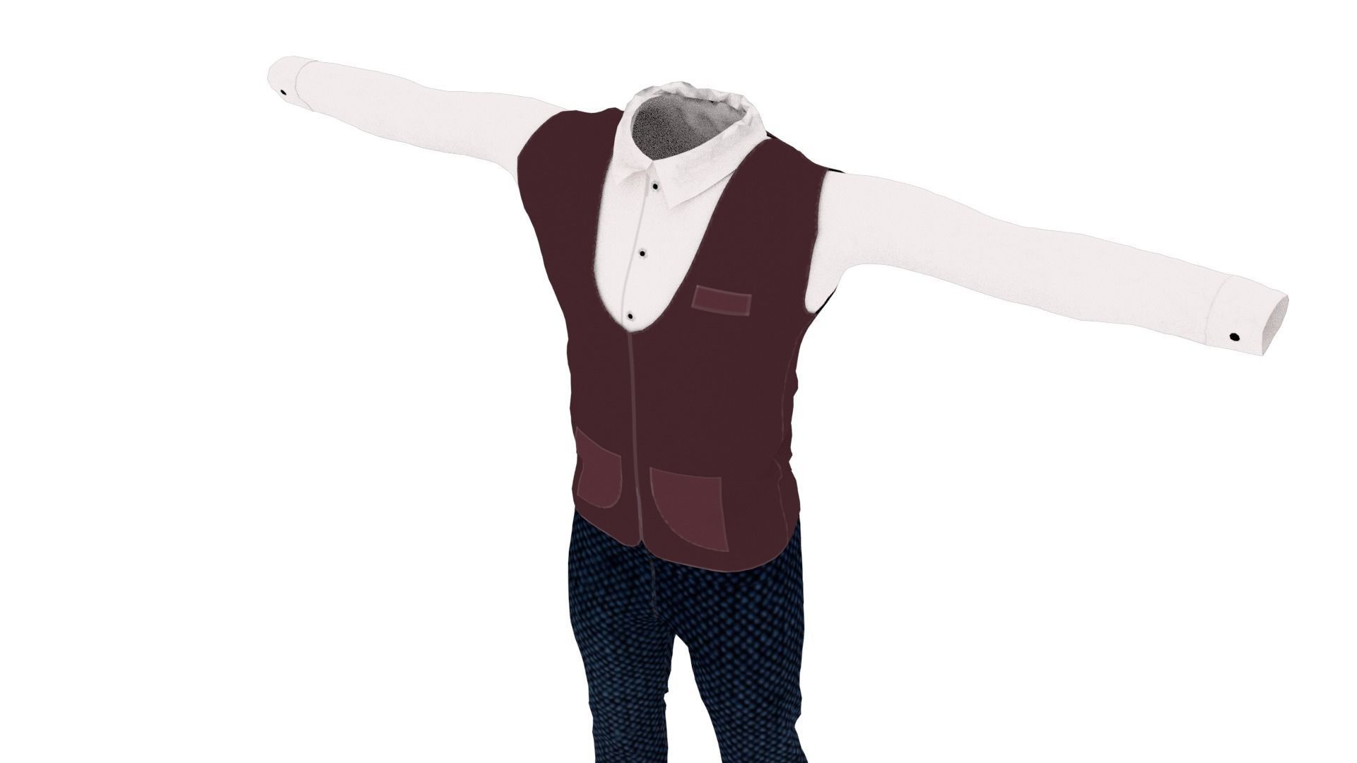 Man Suit Low-poly 3D model_3