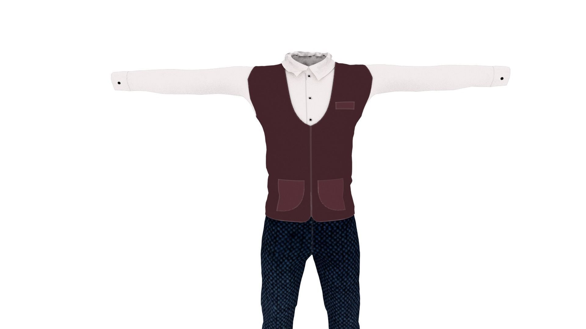 Man Suit Low-poly 3D model_2