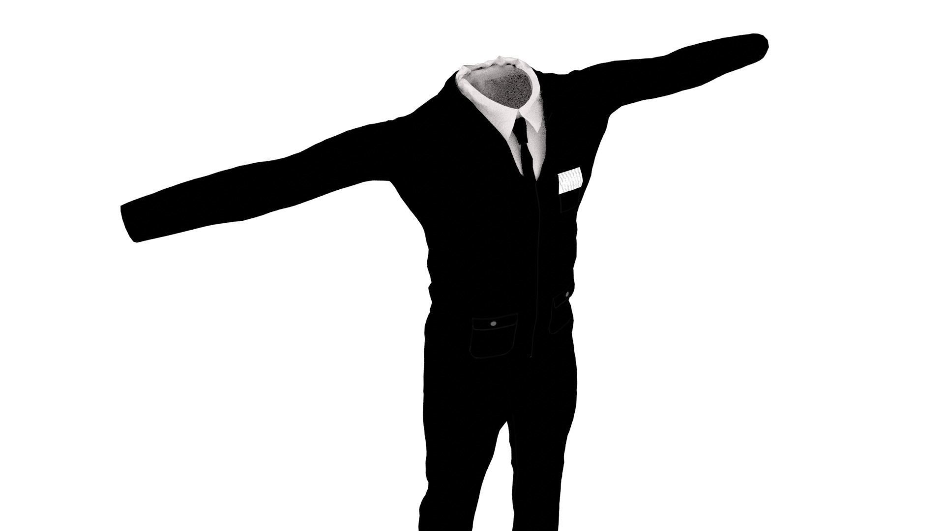 Man Suit Low-poly 3D model_4