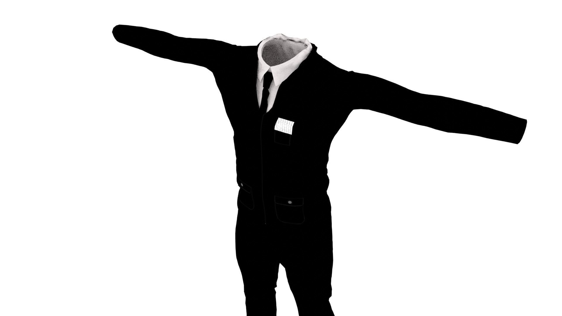 Man Suit Low-poly 3D model_3