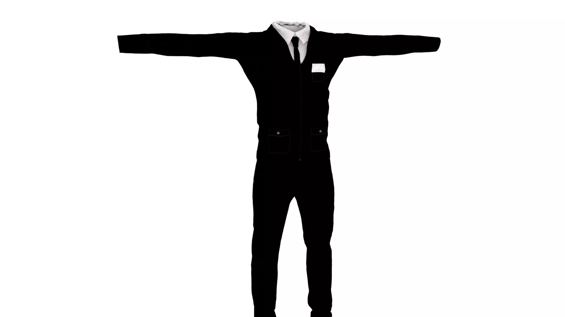 Man Suit Low-poly 3D model_0