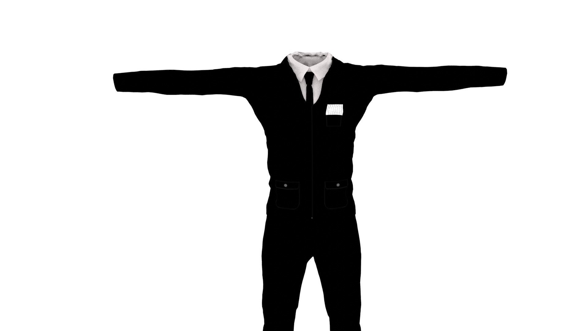 Man Suit Low-poly 3D model_2