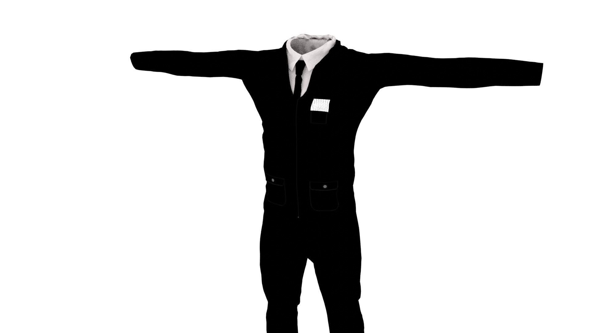 Man Suit Low-poly 3D model_1