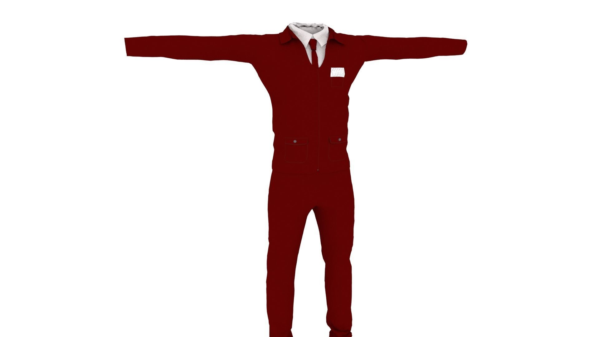 Man Suit Low-poly 3D model_1