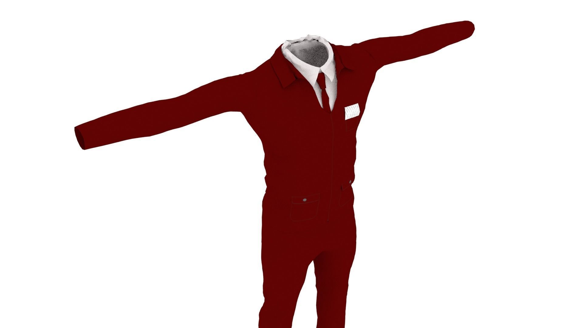 Man Suit Low-poly 3D model_4
