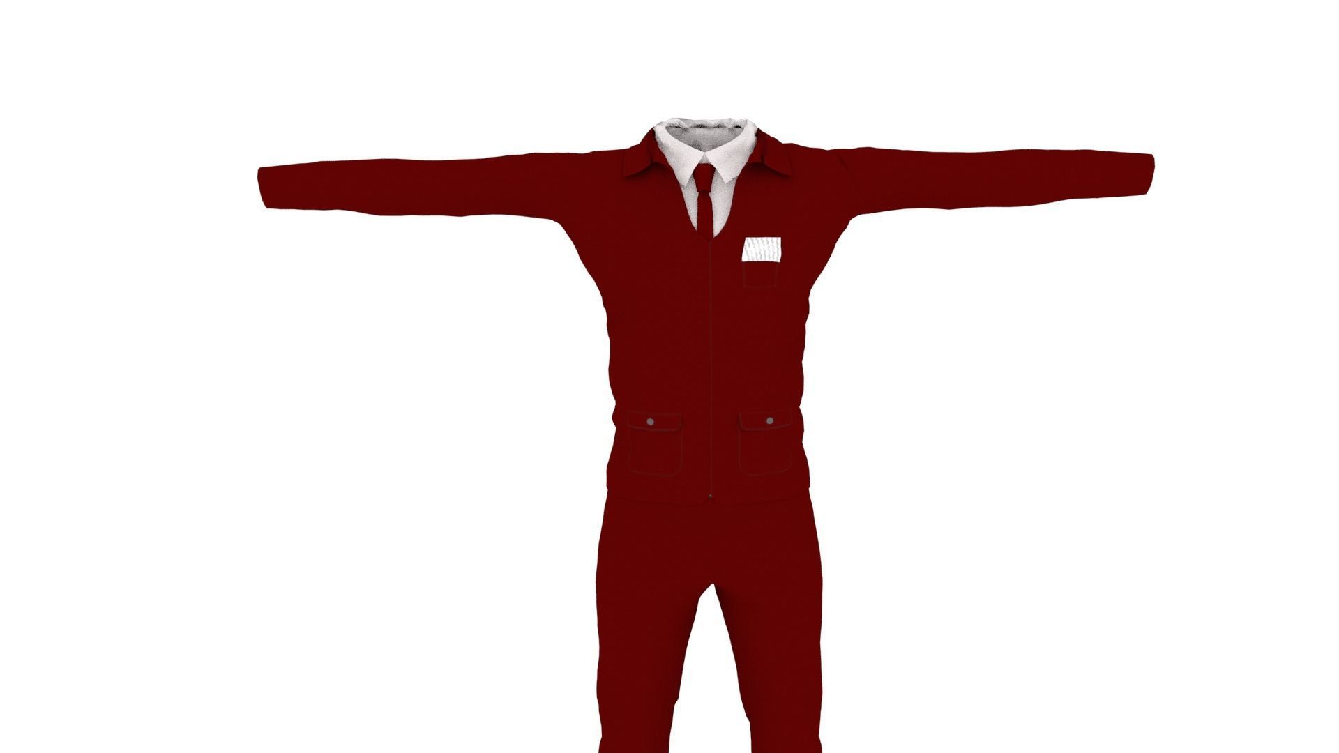 Man Suit Low-poly 3D model_2