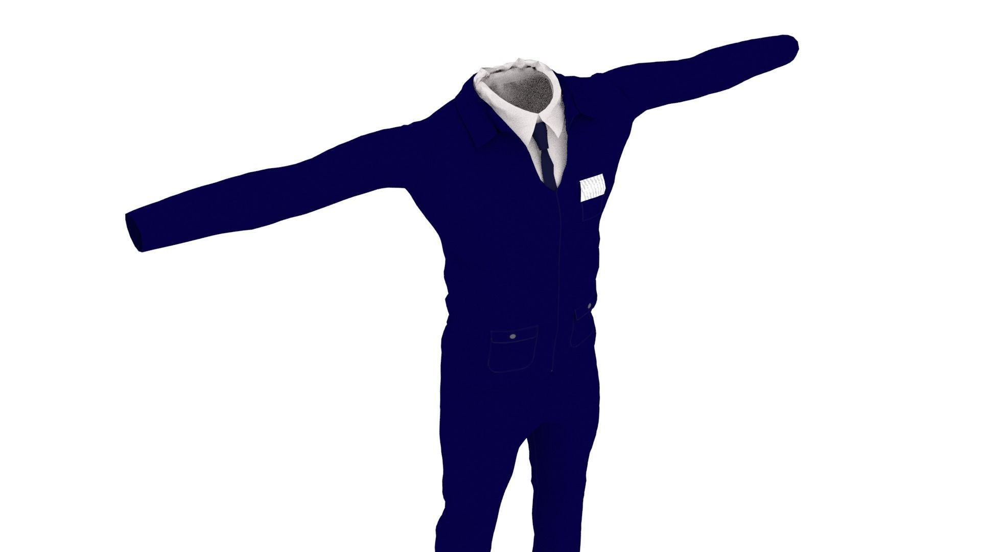 Man Suit Low-poly 3D model_4