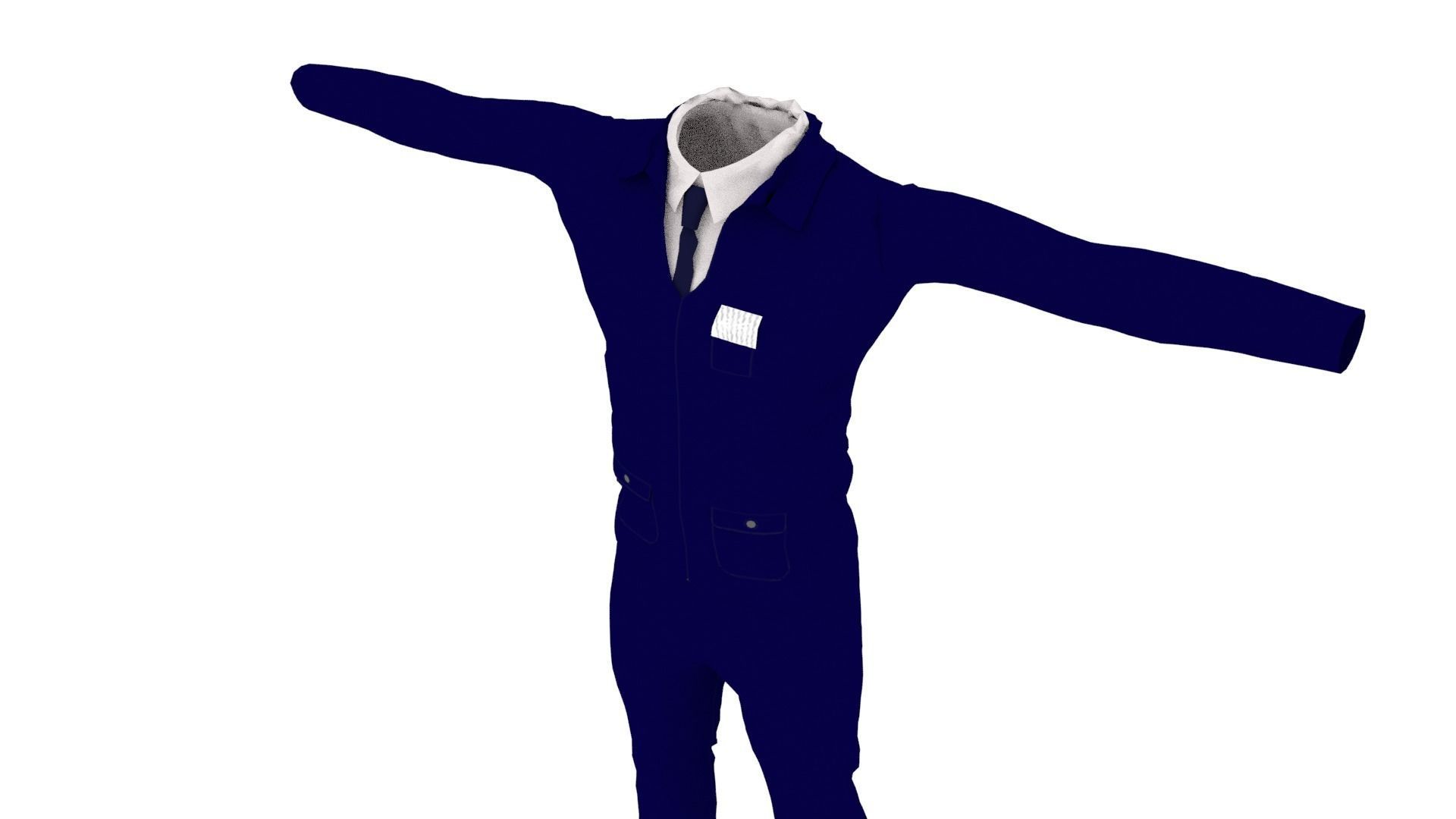Man Suit Low-poly 3D model_3