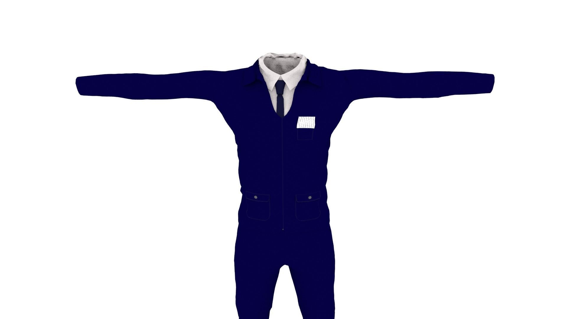 Man Suit Low-poly 3D model_5