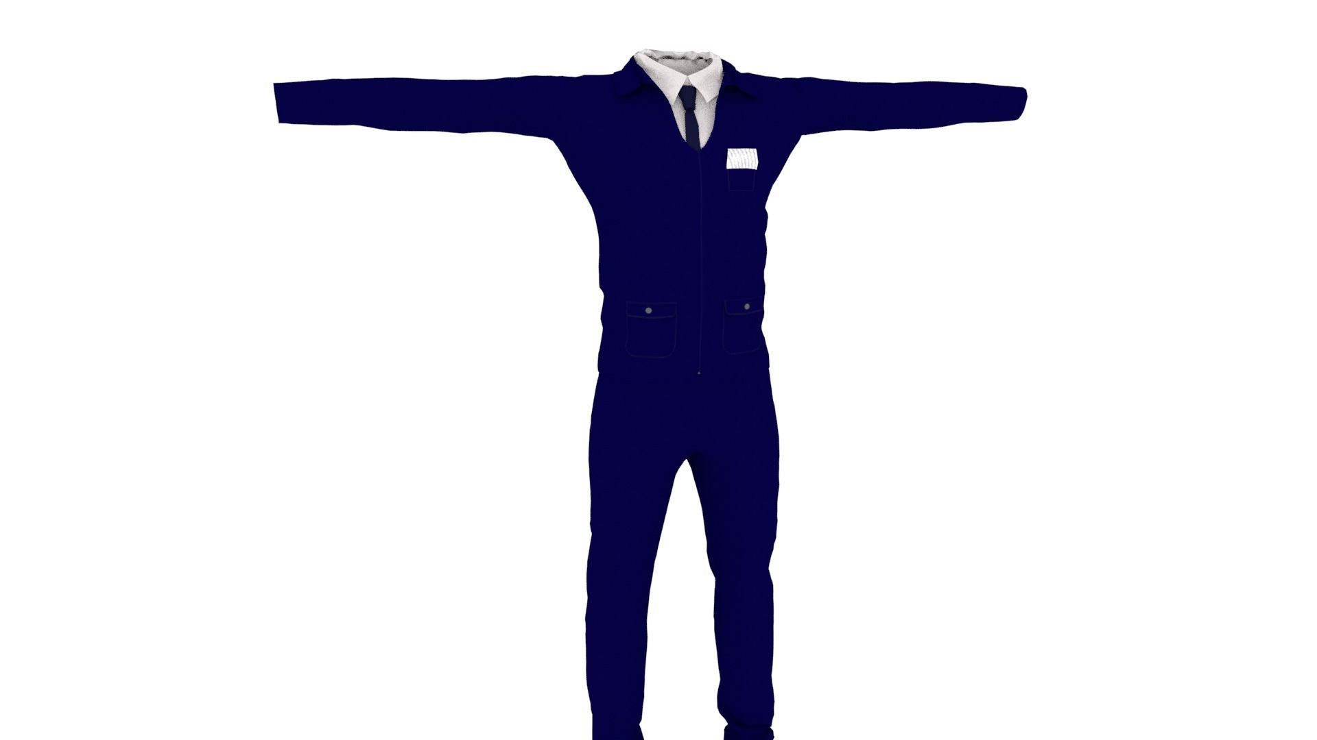 Man Suit Low-poly 3D model_1