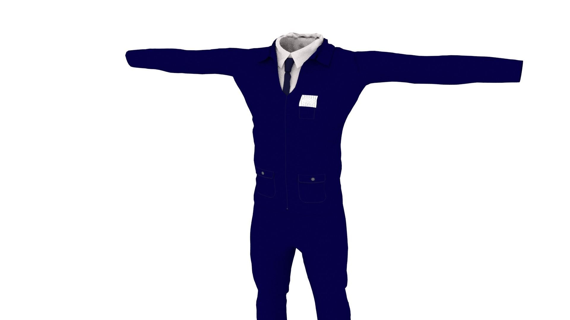 Man Suit Low-poly 3D model_2