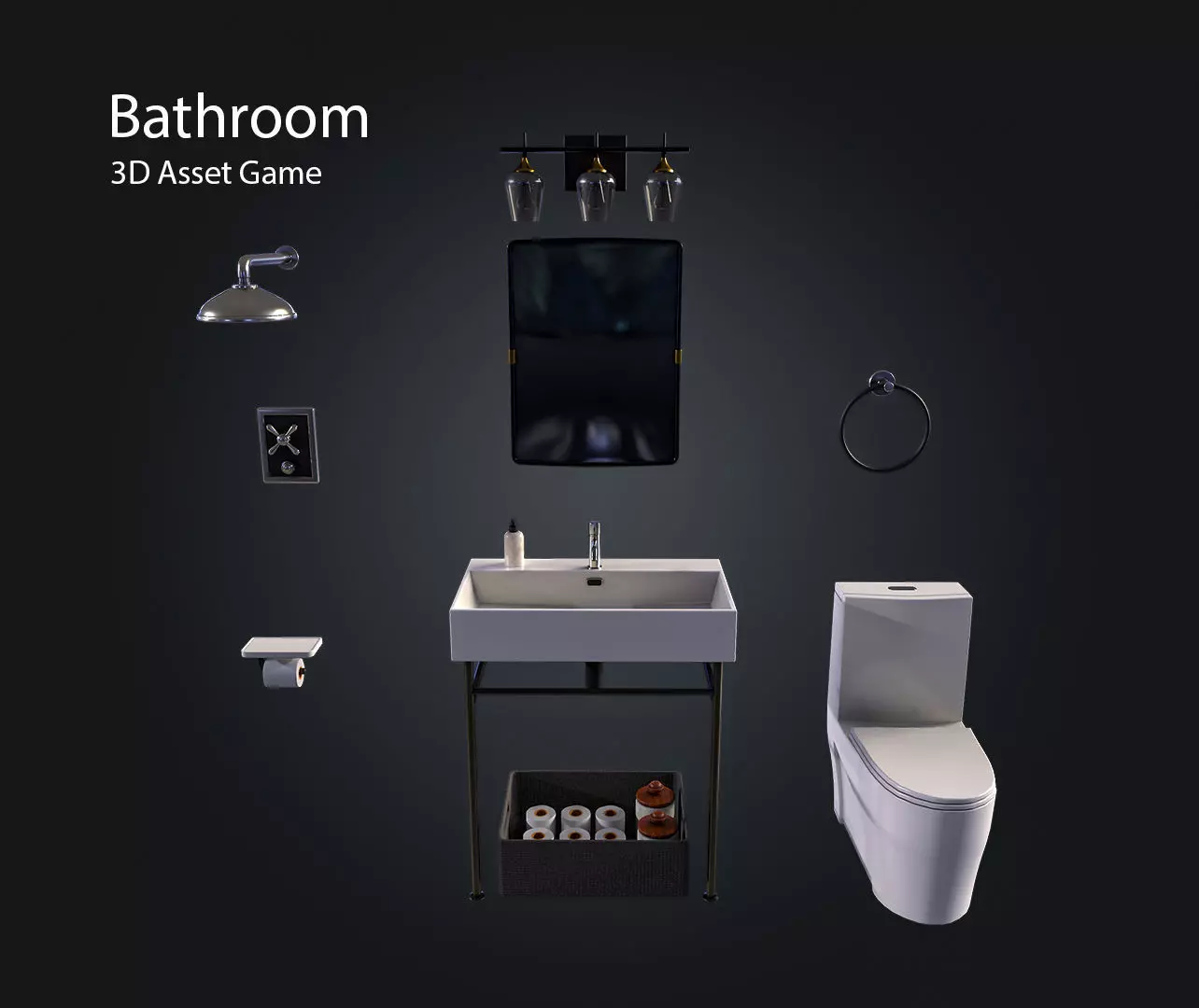Bathroom Low-poly 3D model