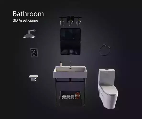 Bathroom Low-poly 3D model