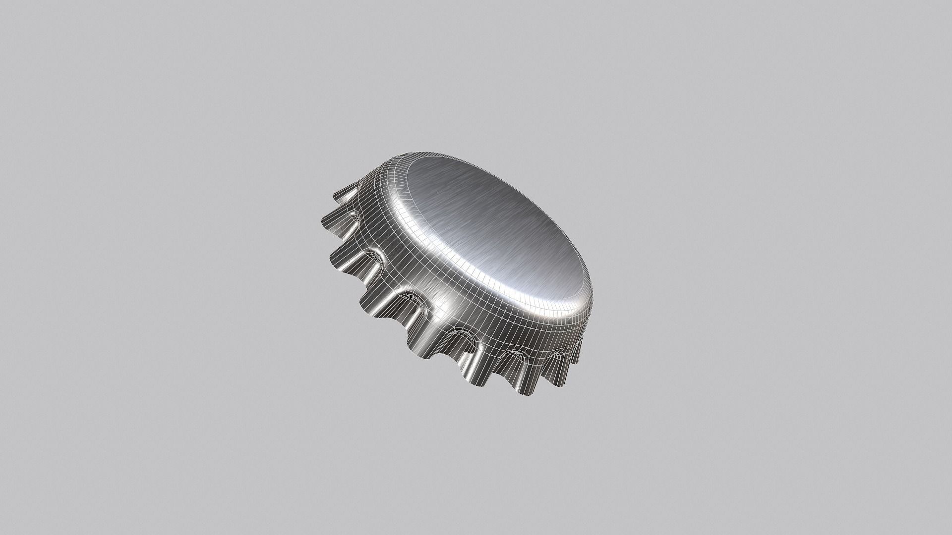 Metal Bottle Cap Low-poly 3D model_4