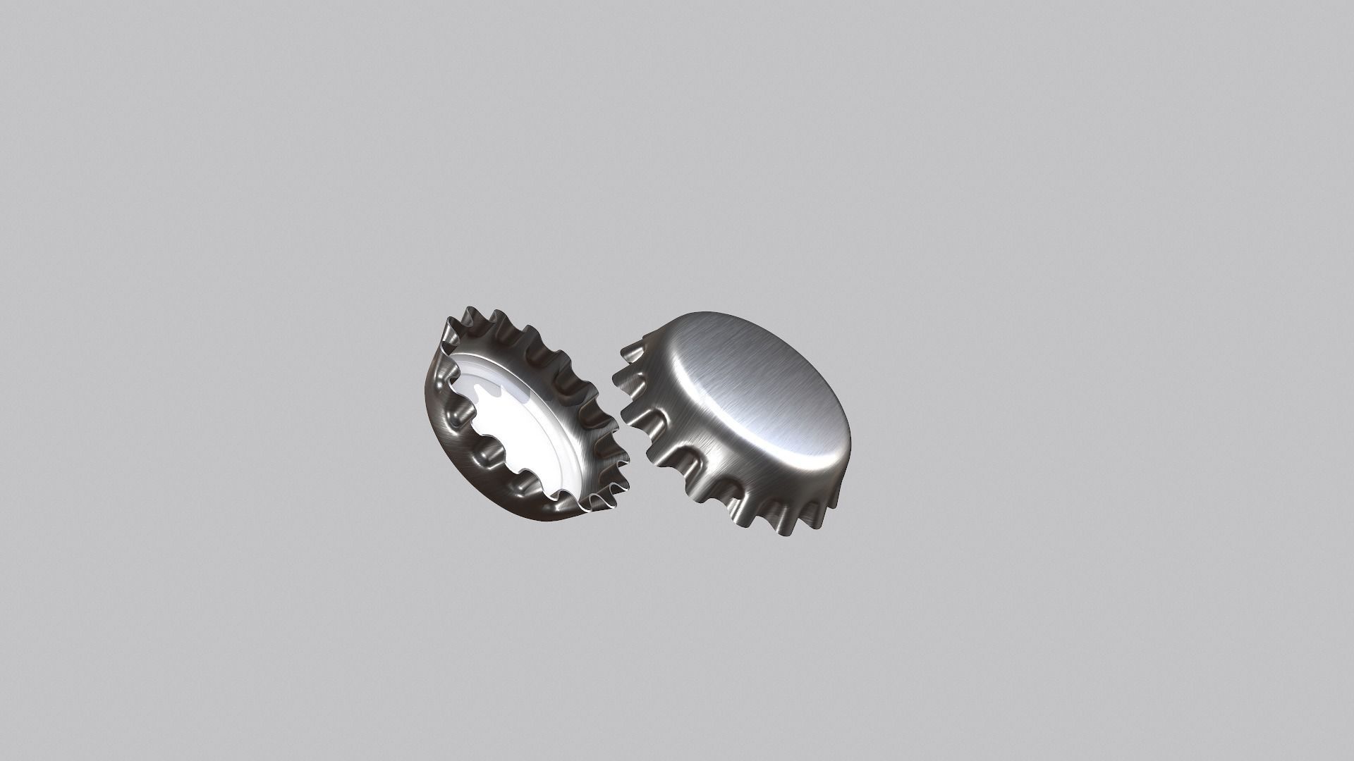 Metal Bottle Cap Low-poly 3D model_3