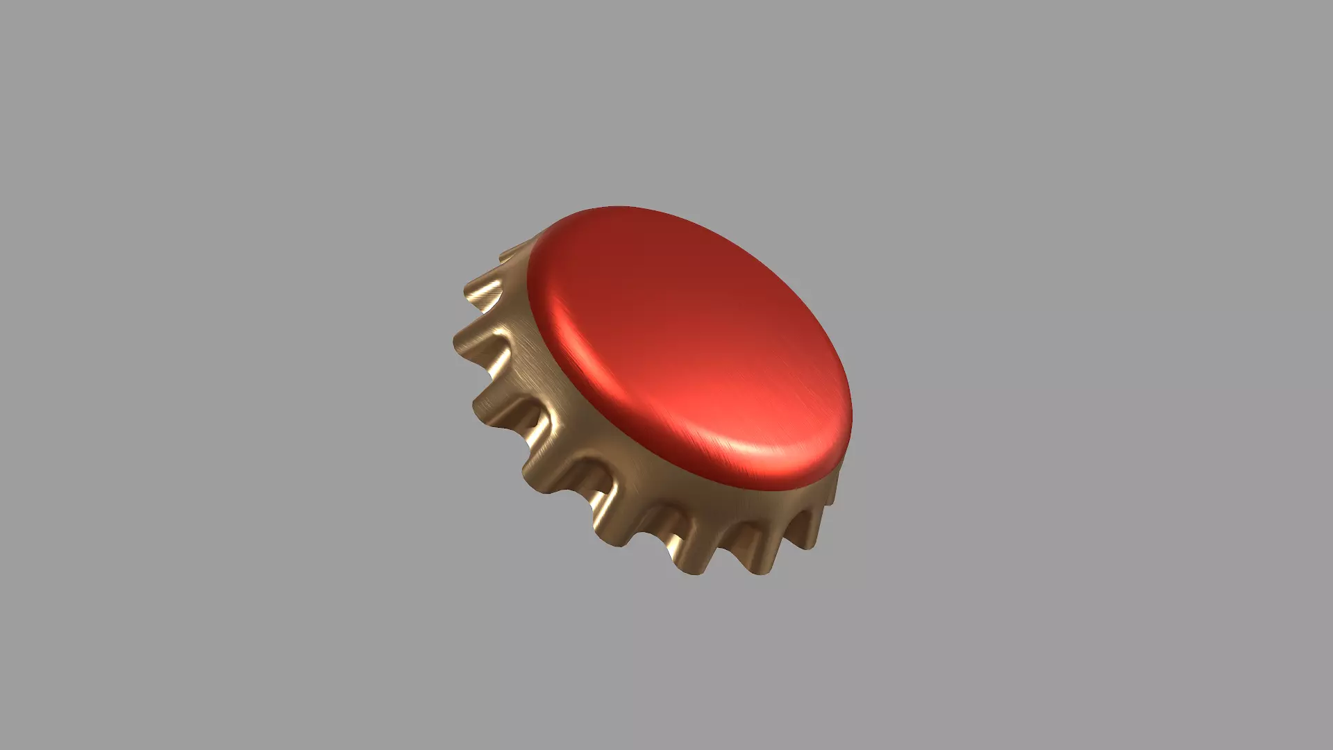 Metal Red Bottle Cap Low-poly 3D model_0