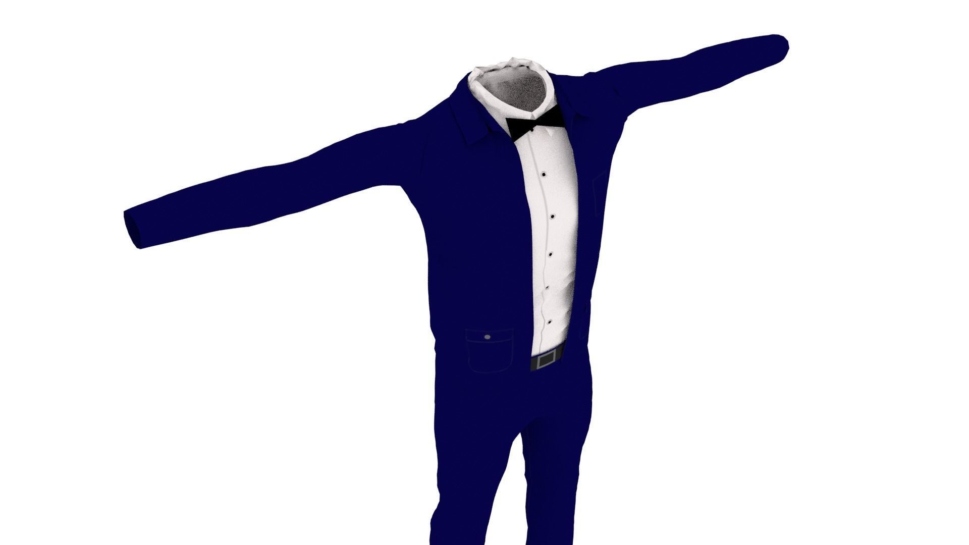 Man Suit Low-poly 3D model_4