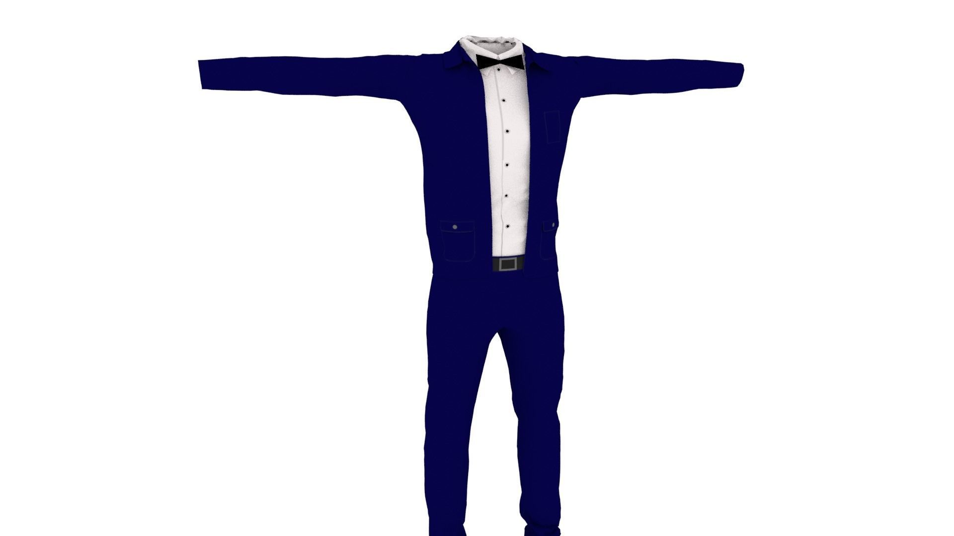 Man Suit Low-poly 3D model_1