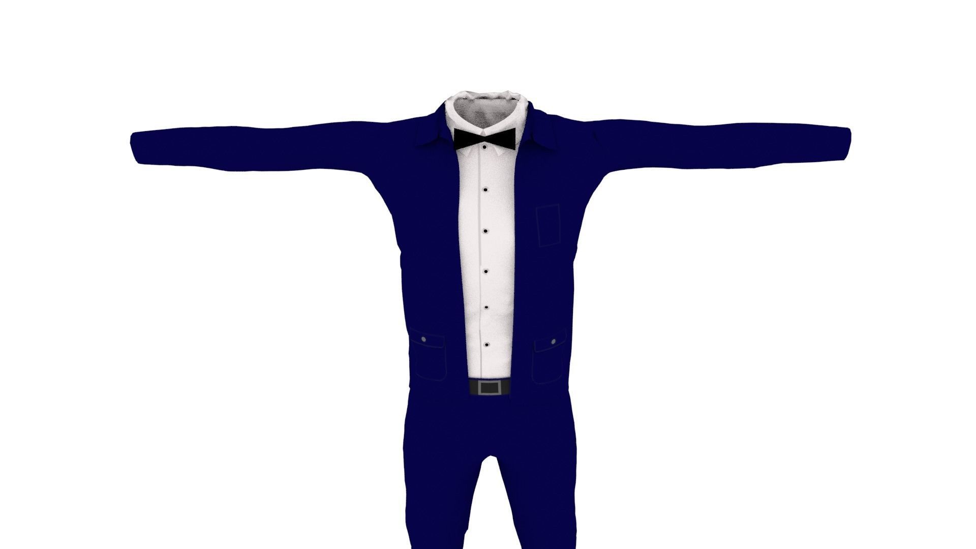 Man Suit Low-poly 3D model_5