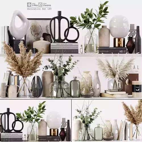 Decorative Set 189 Low-poly 3D model
