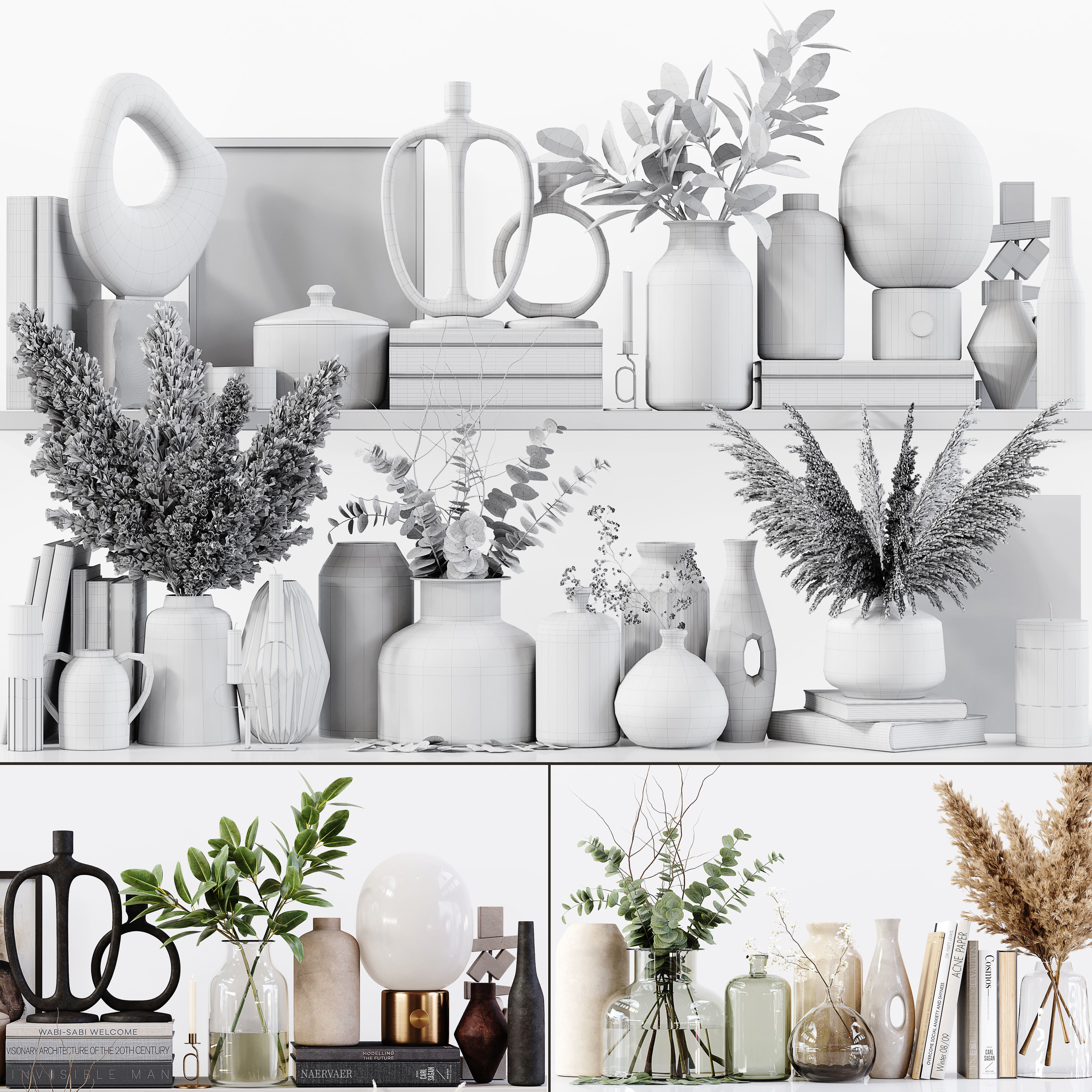 Decorative Set 189 Low-poly 3D model_6