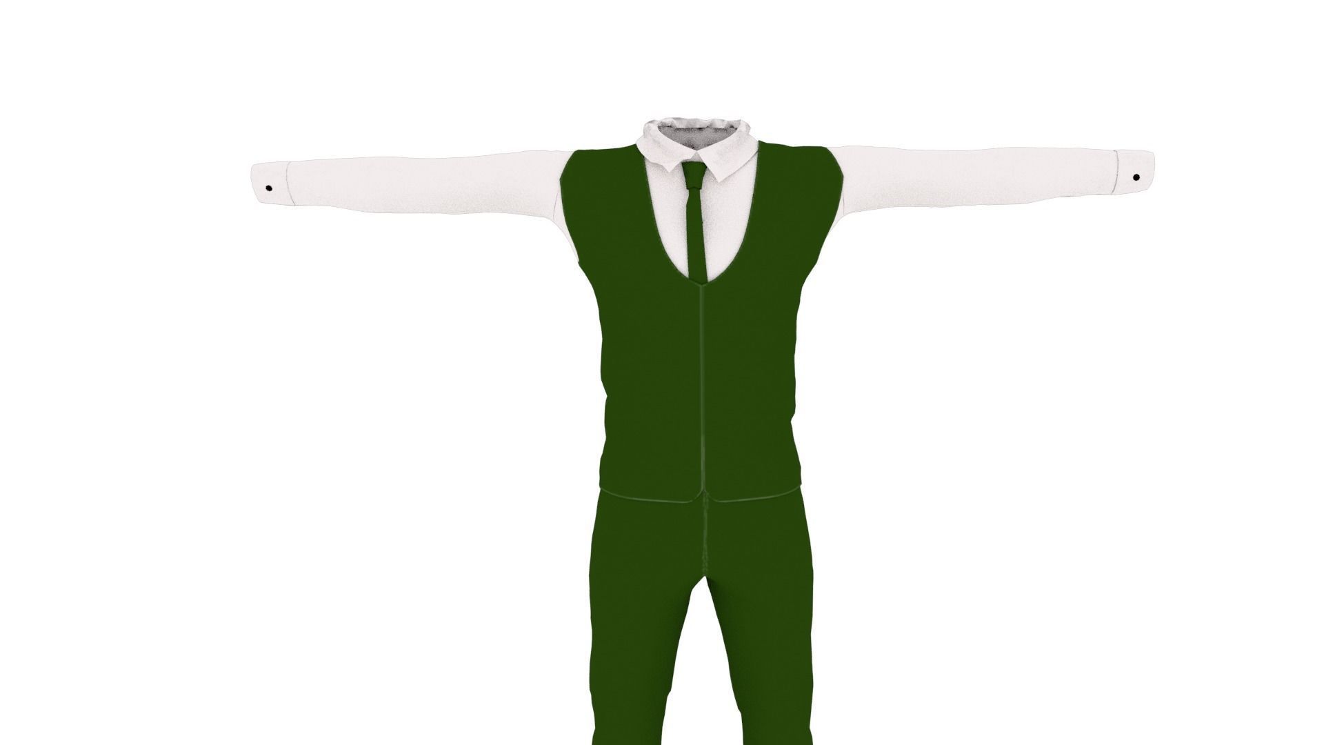 Male Suit Low-poly 3D model_3