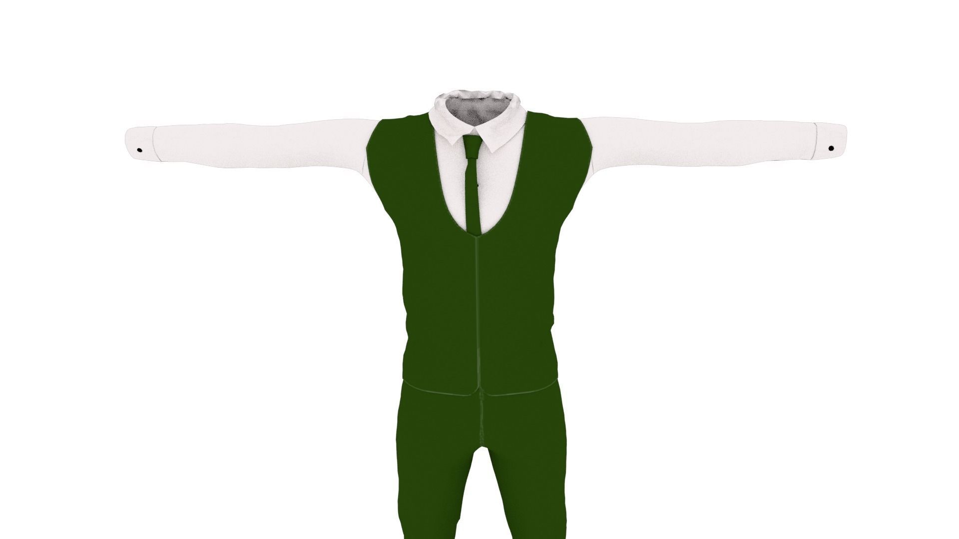 Male Suit Low-poly 3D model_5