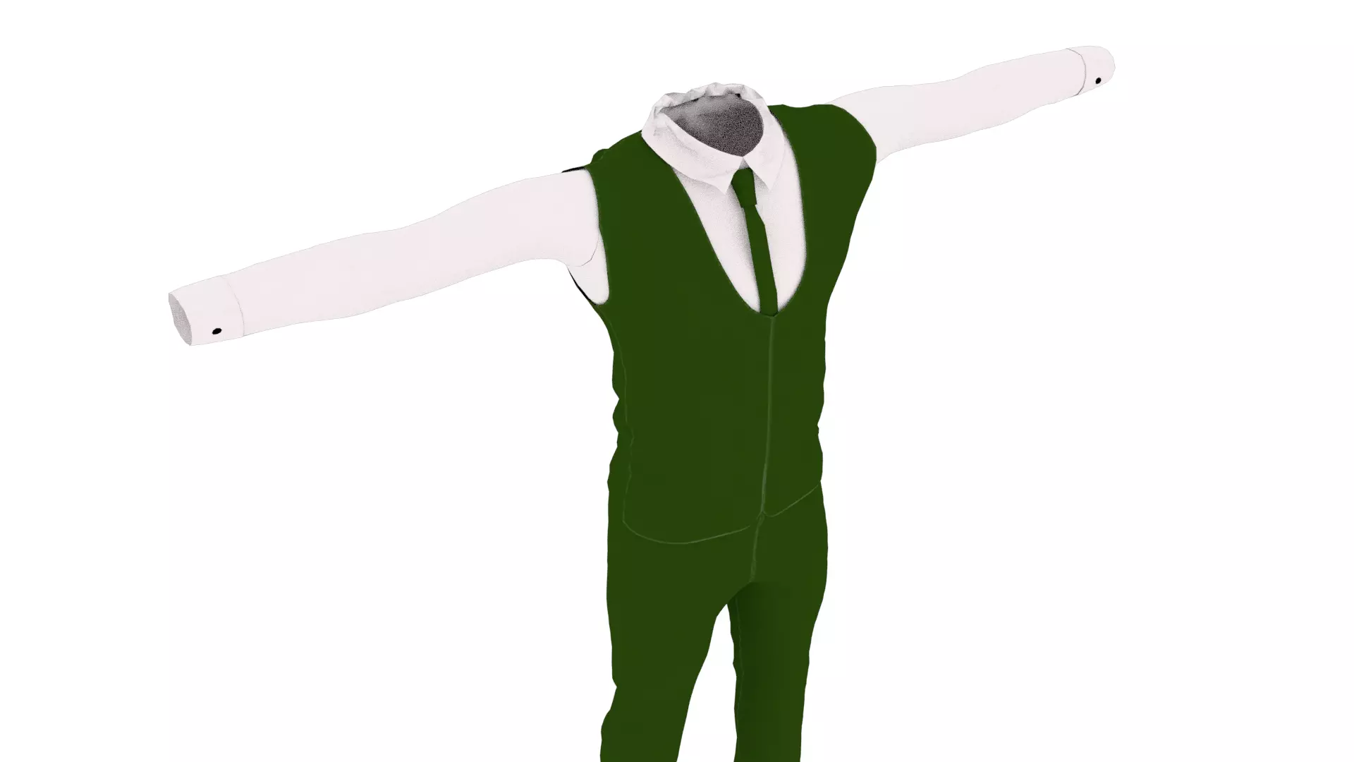 Male Suit Low-poly 3D model_0