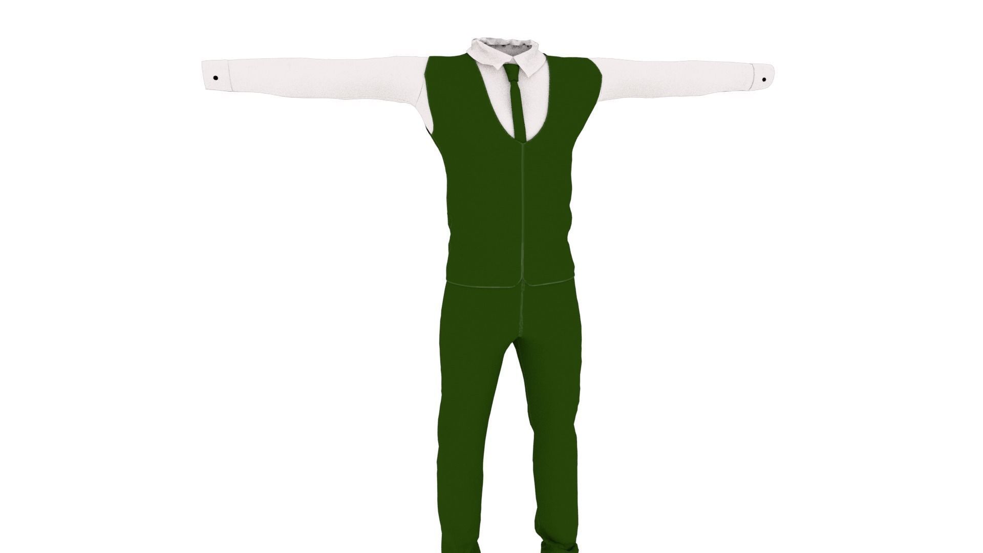 Male Suit Low-poly 3D model_1