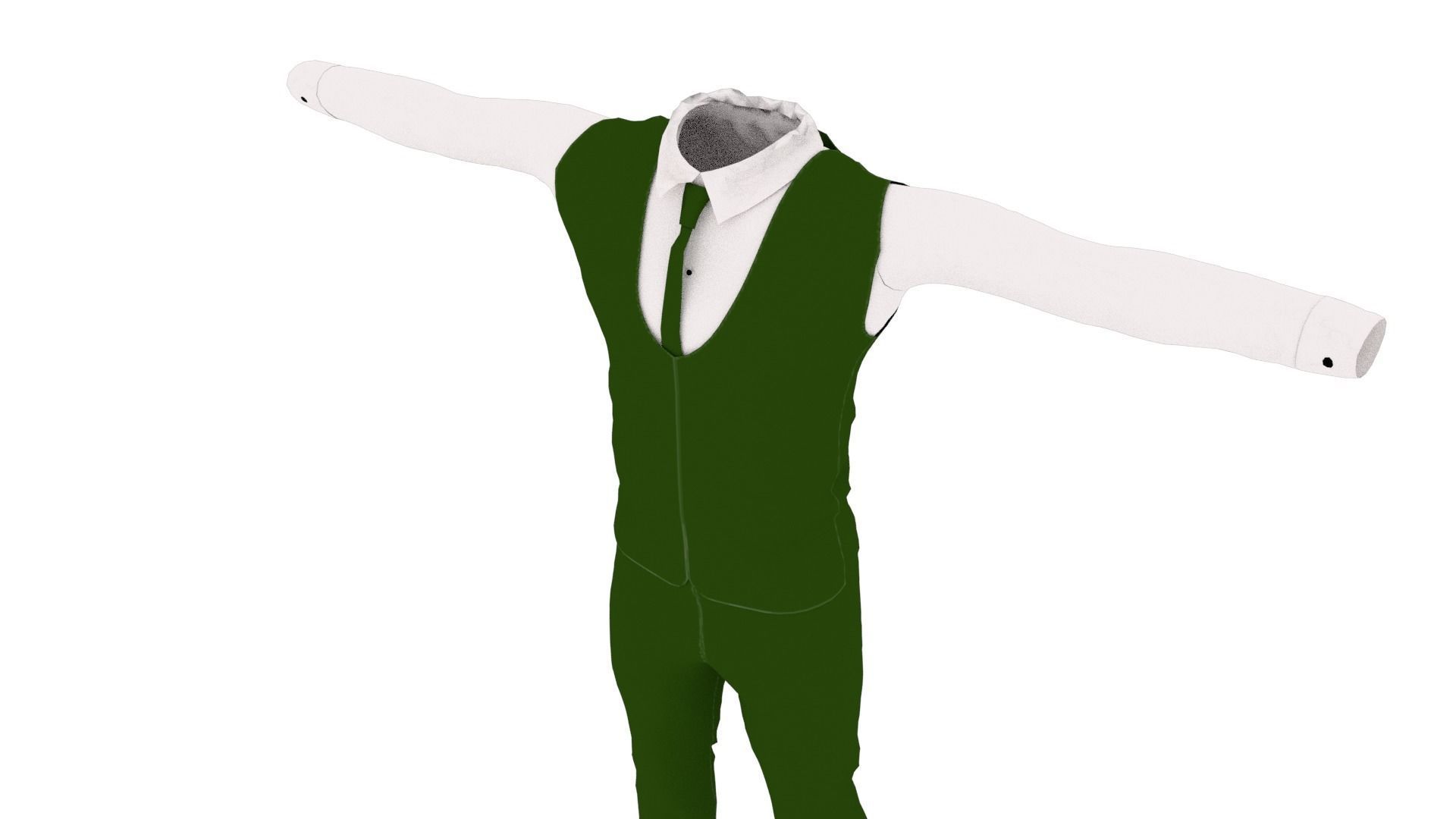 Male Suit Low-poly 3D model_4