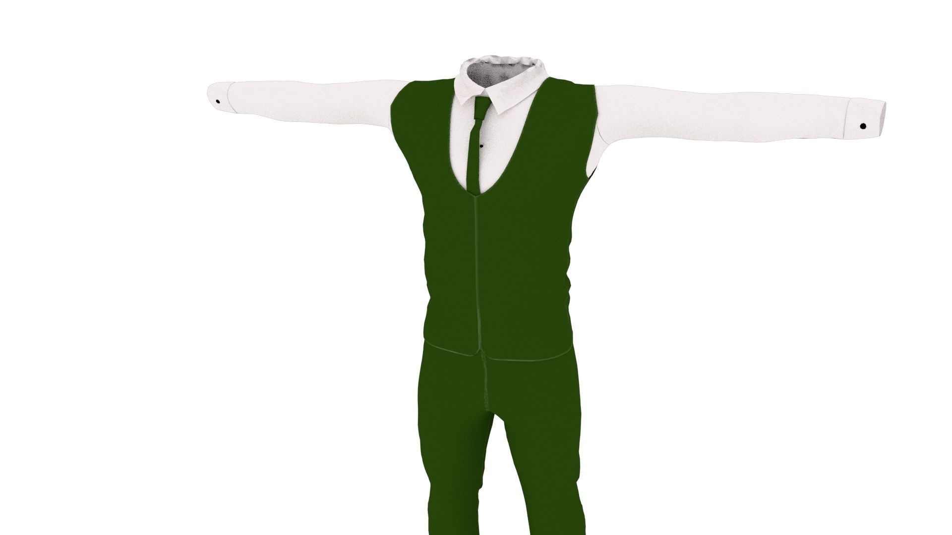 Male Suit Low-poly 3D model_2