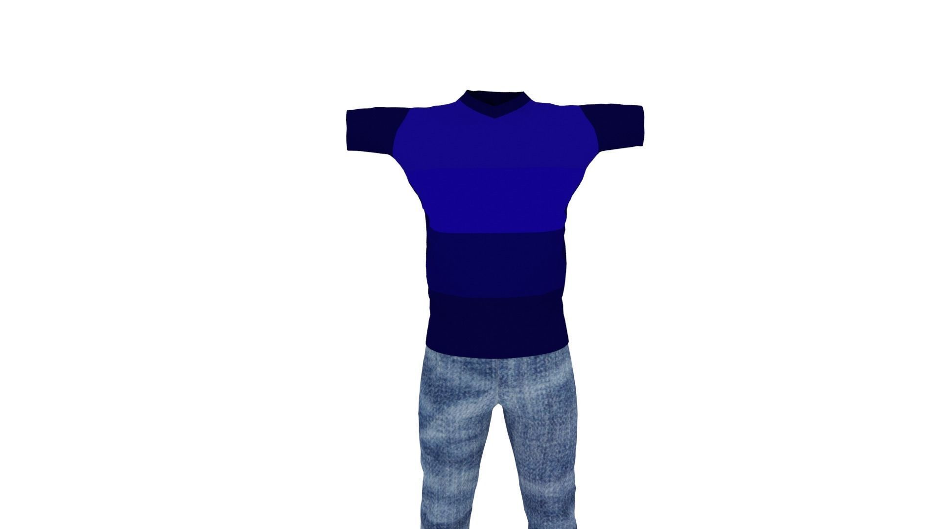 Man Clothing Low-poly 3D model_2