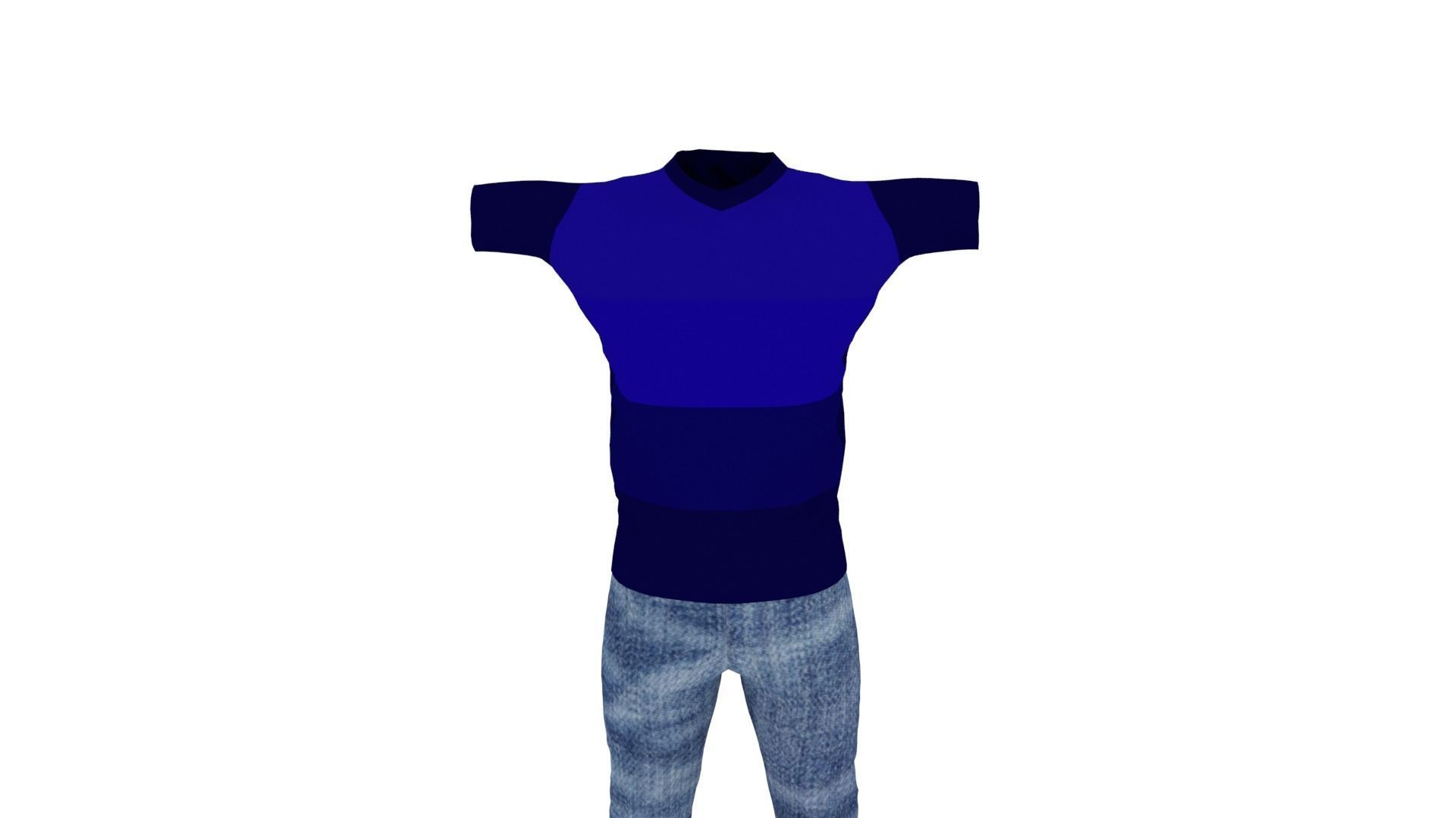 Man Clothing Low-poly 3D model_5