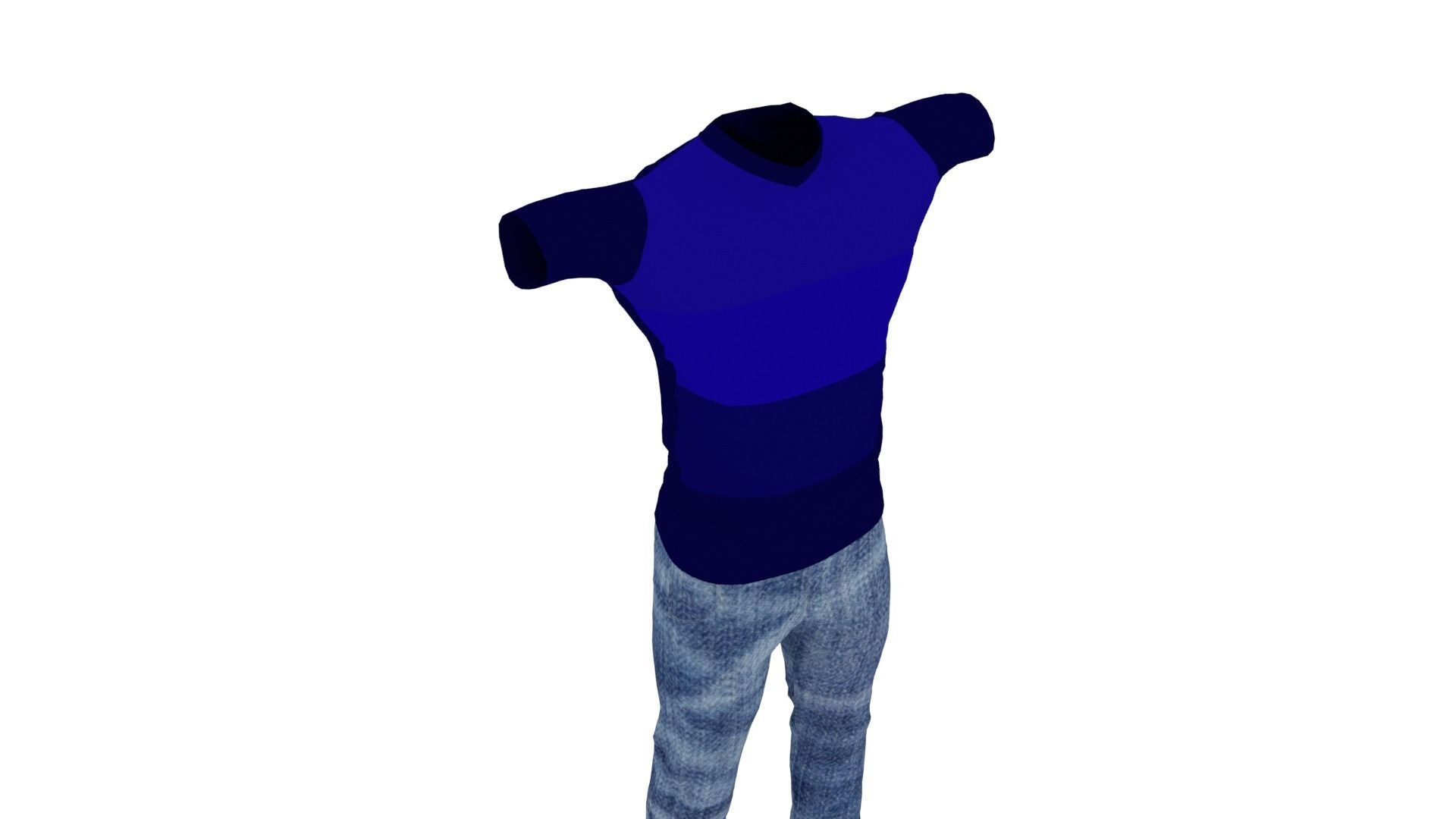 Man Clothing Low-poly 3D model_4