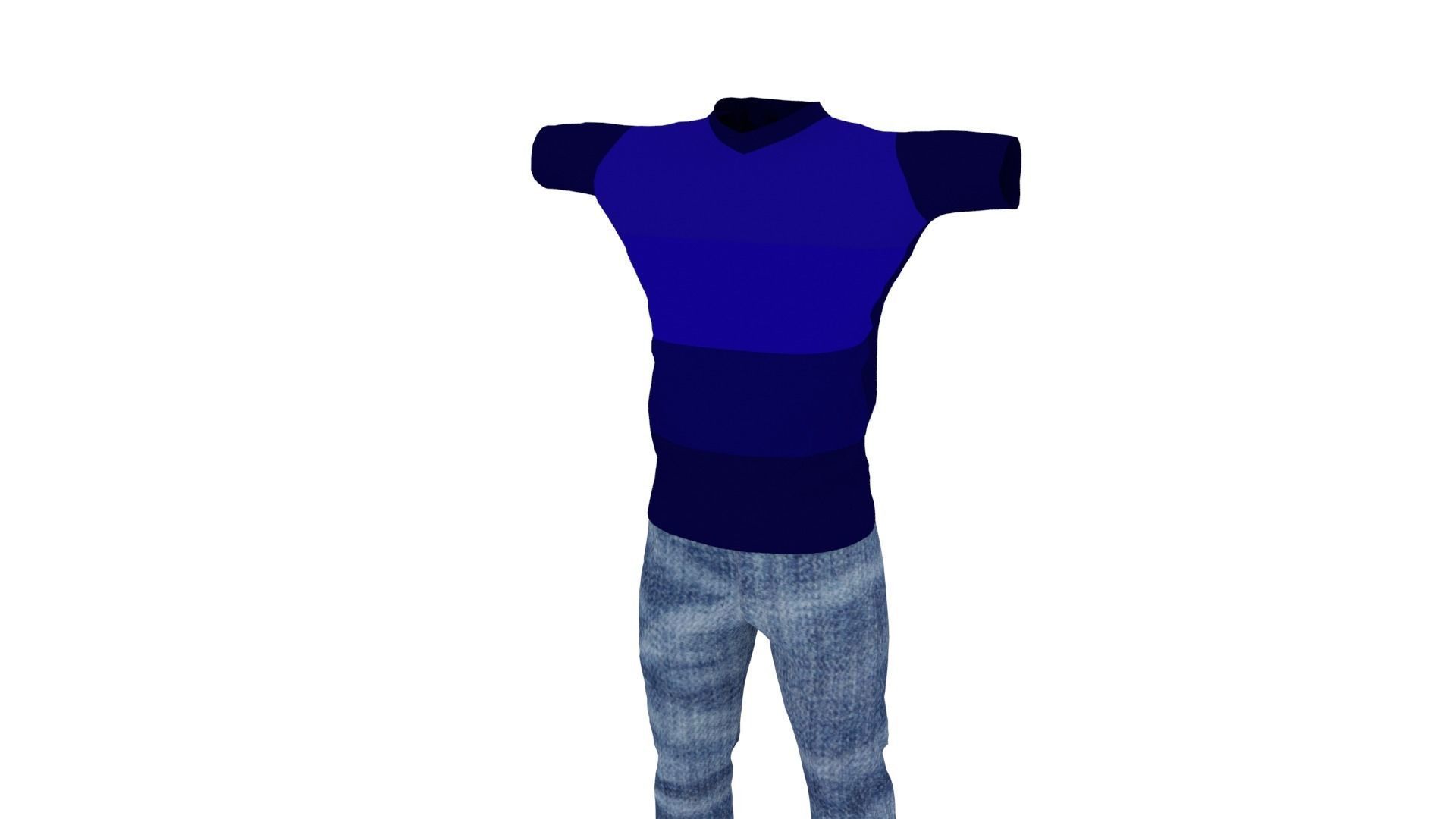 Man Clothing Low-poly 3D model_1