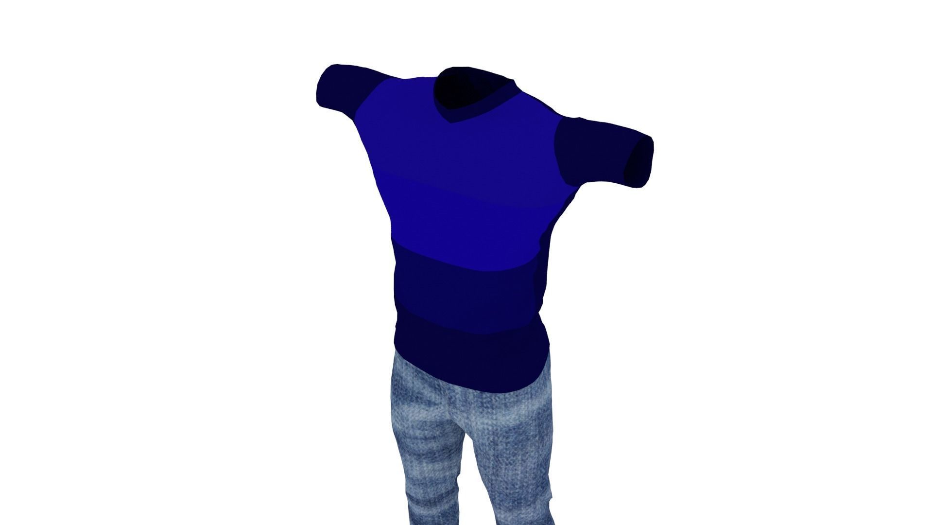 Man Clothing Low-poly 3D model_3