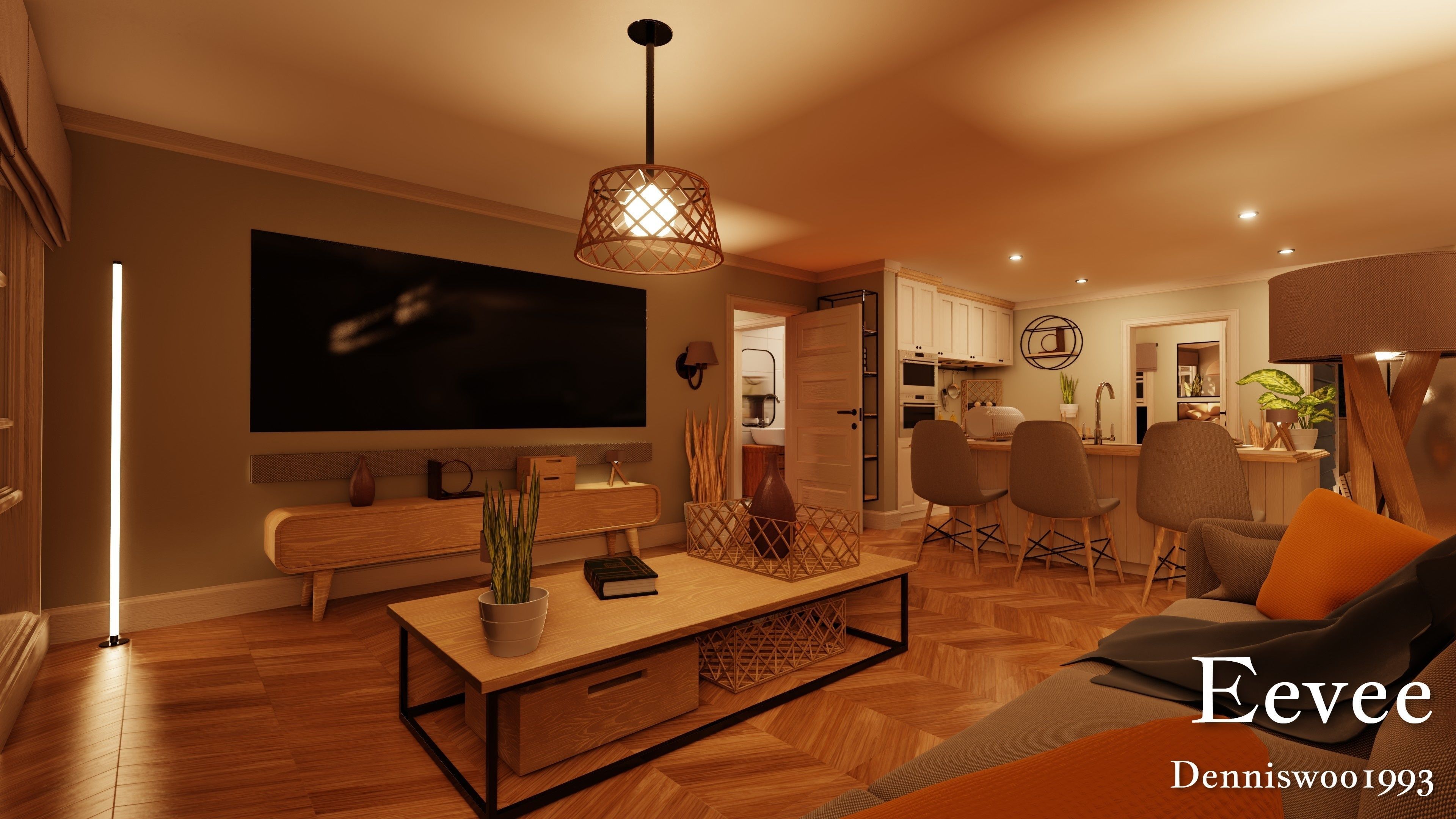 Modular Classic Style American House 2 Low-poly 3D model_22