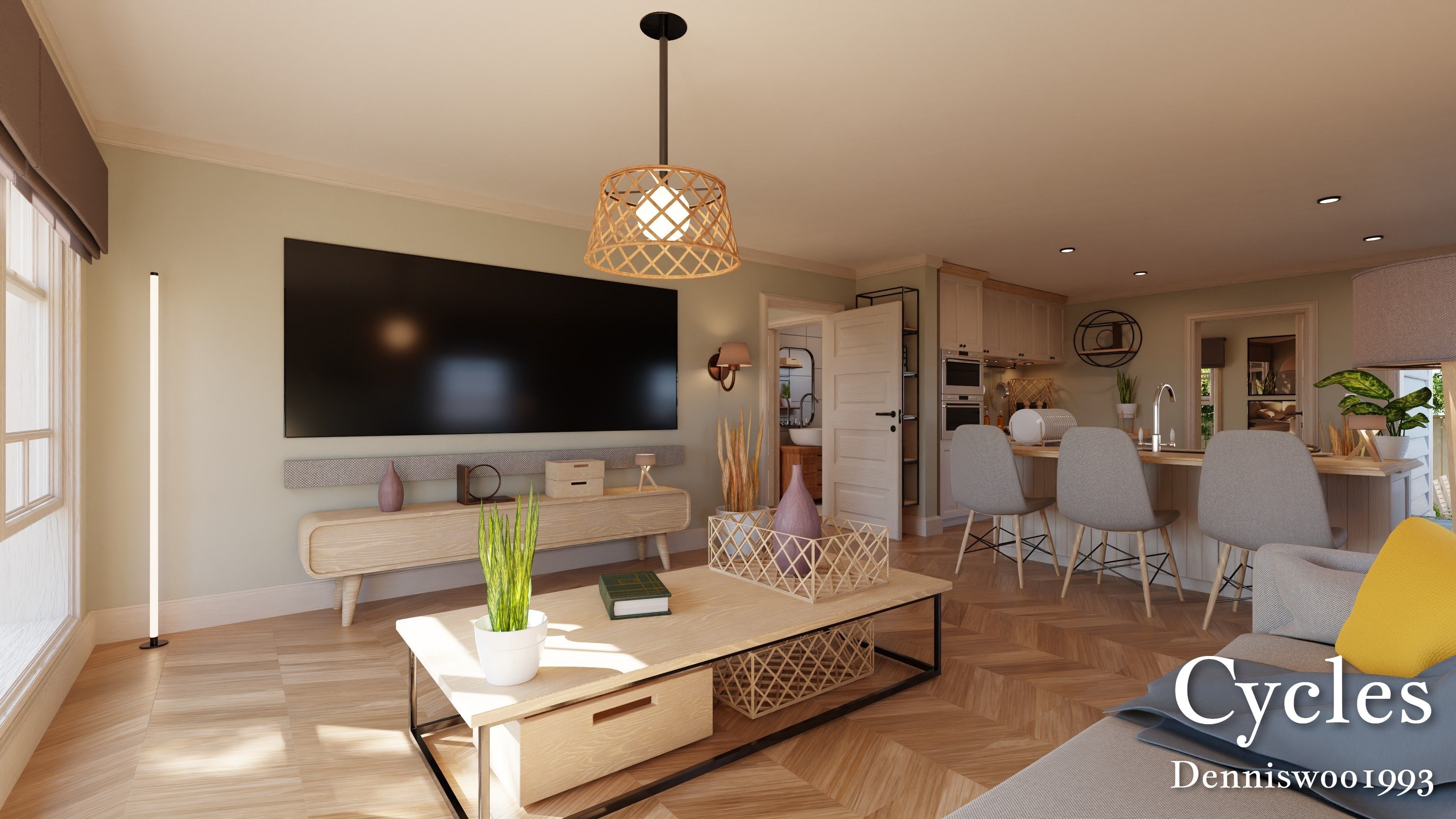 Modular Classic Style American House 2 Low-poly 3D model_3