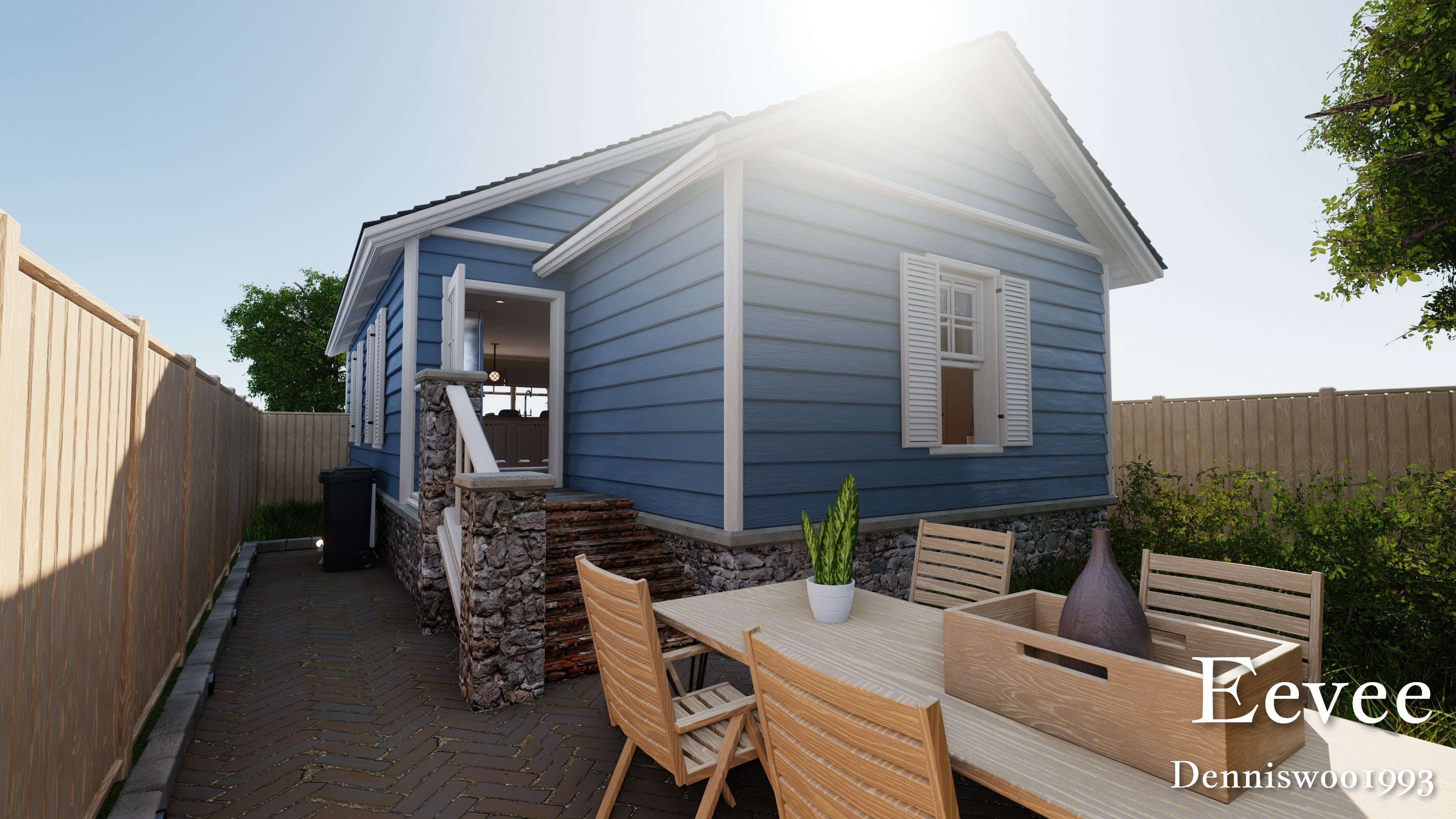 Modular Classic Style American House 2 Low-poly 3D model_20