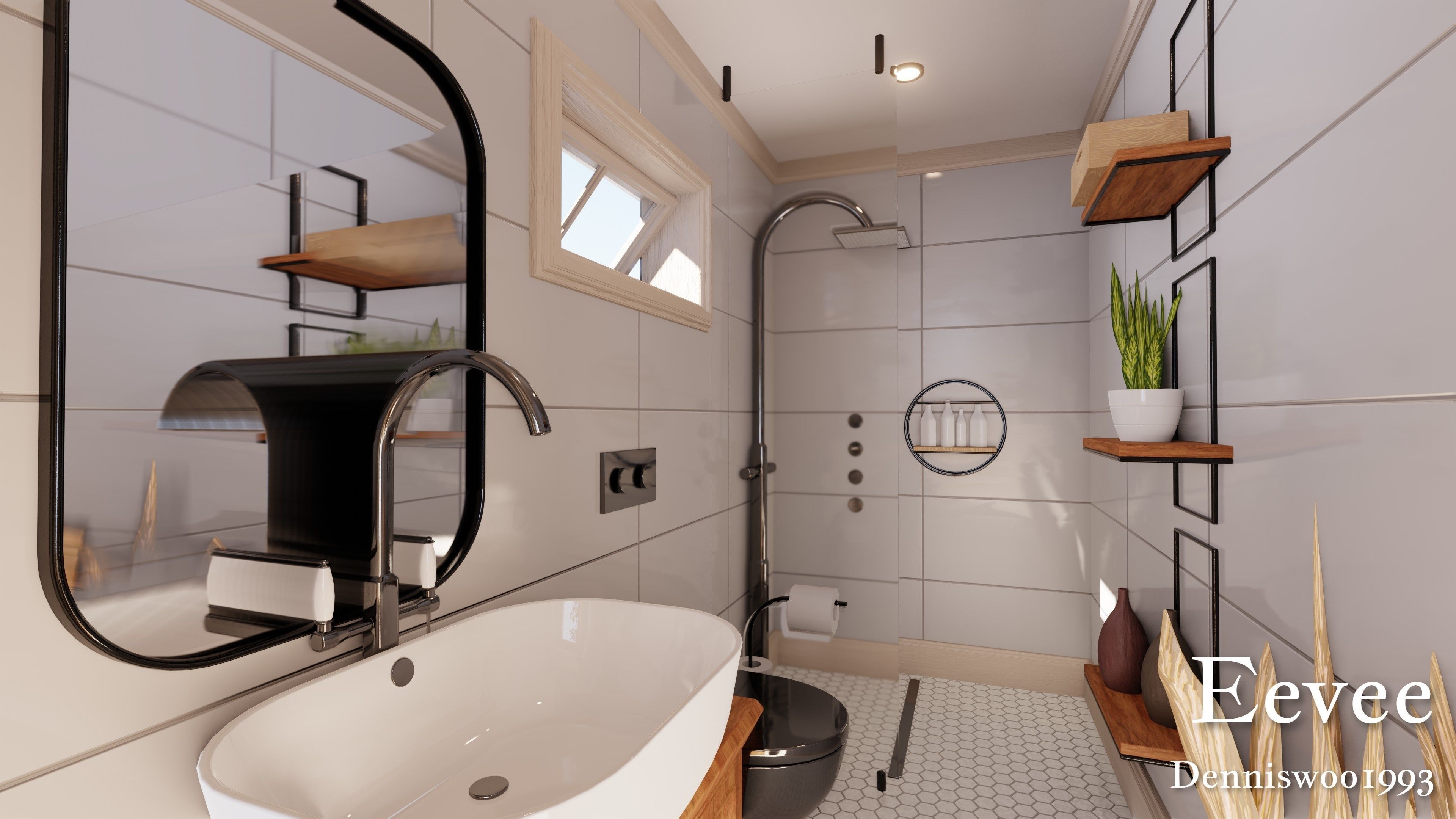 Modular Classic Style American House 2 Low-poly 3D model_19