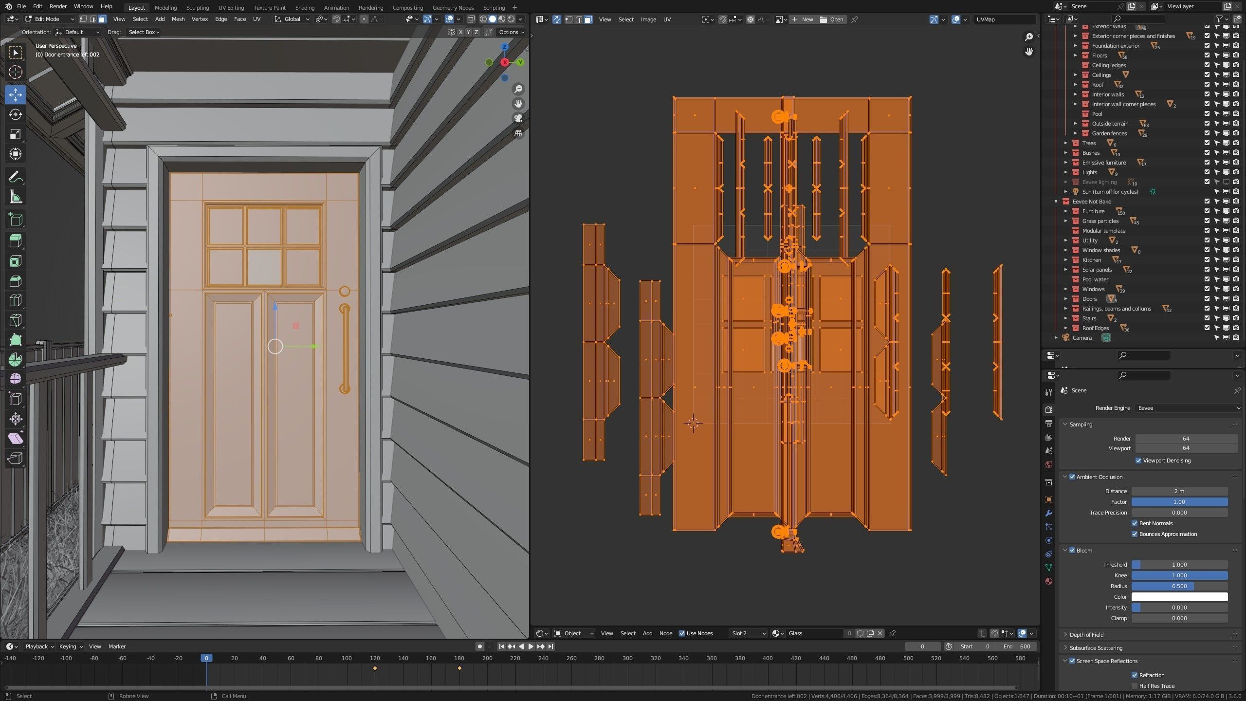 Modular Classic Style American House 2 Low-poly 3D model_28